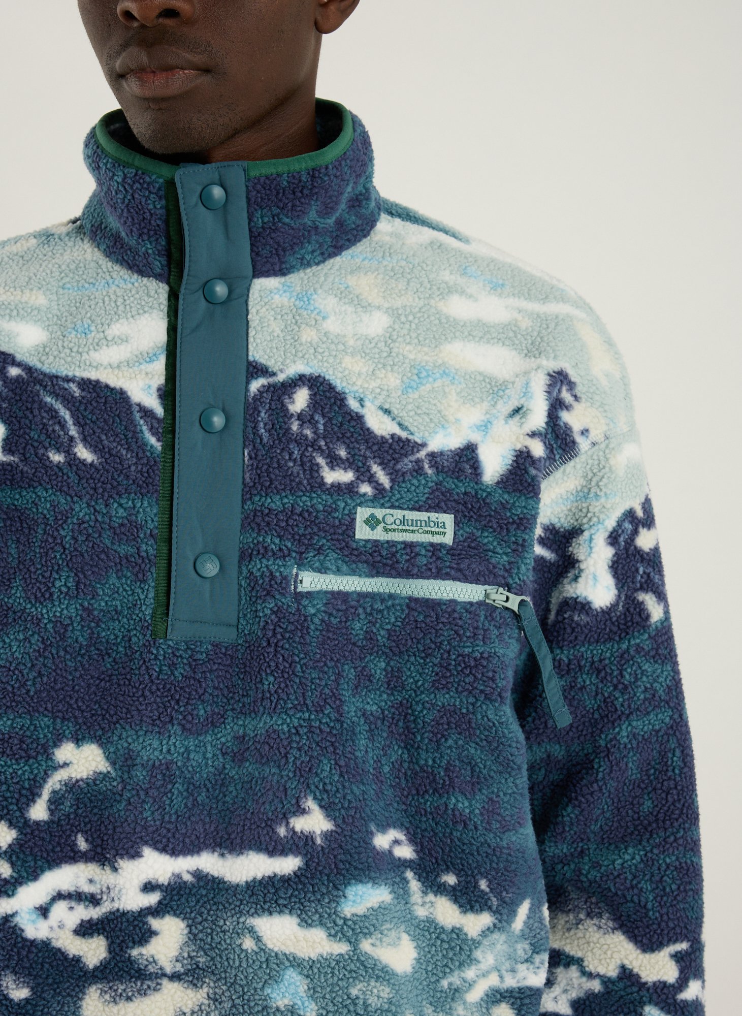 Helvetia printed fleece Blue