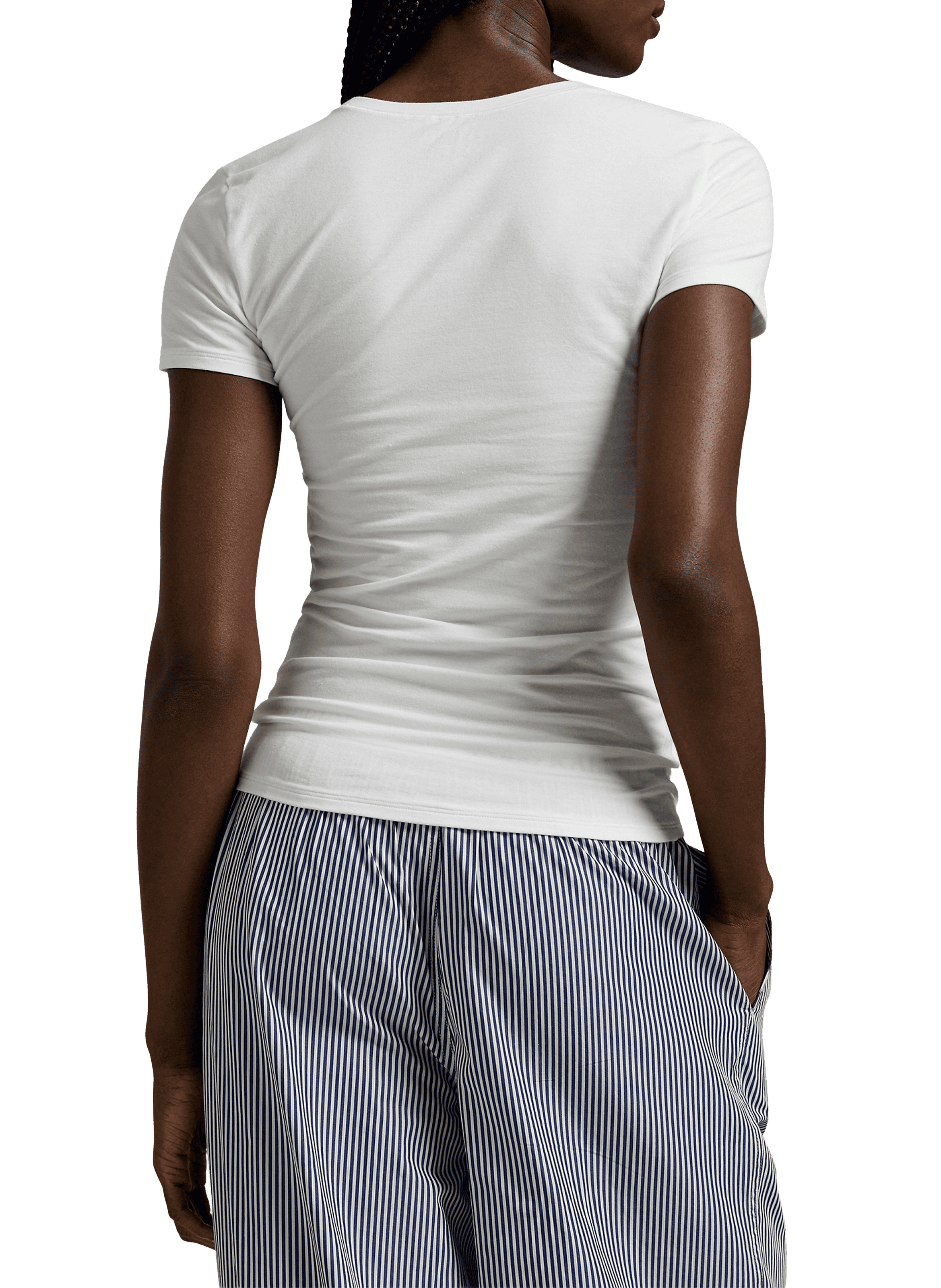 T-shirt slim en coton POLO RALPH LAUREN Blanc