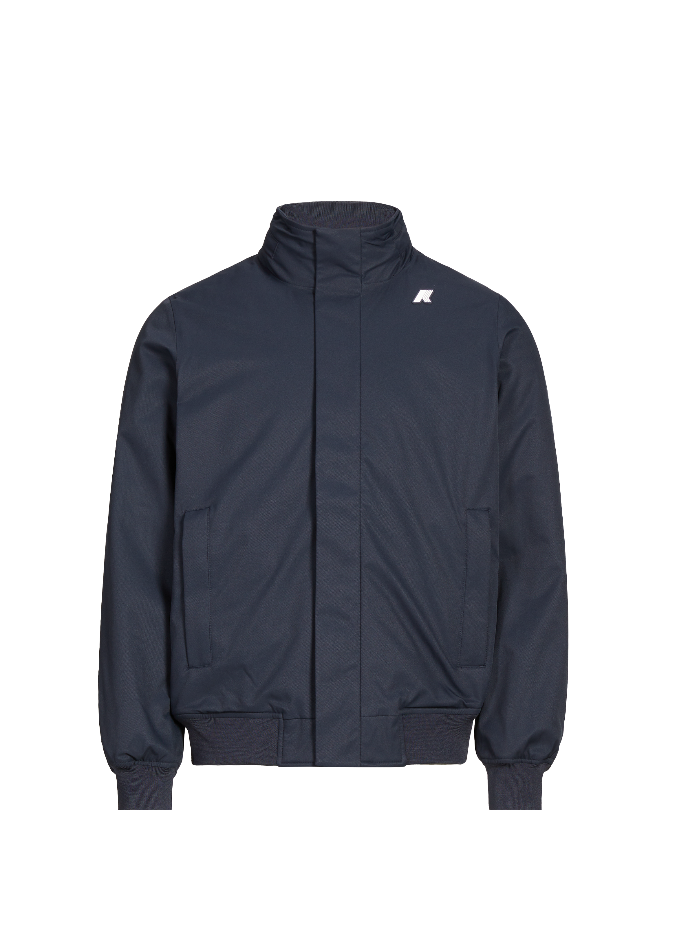 K-WAY Solid color parka with high collar Blue