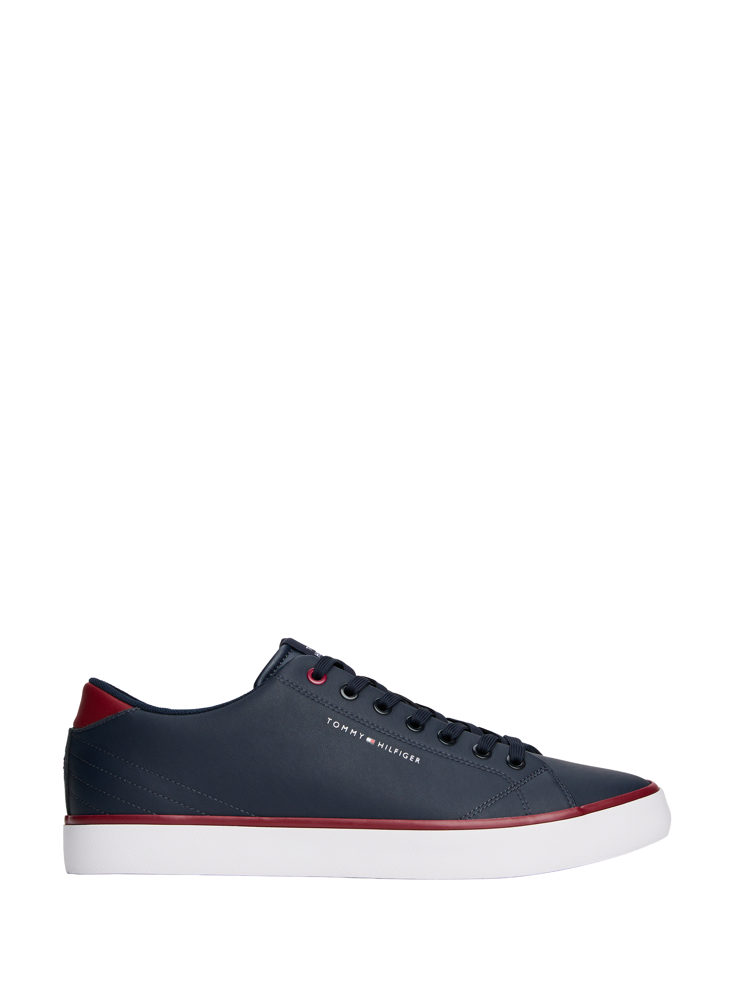 TOMMY HILFIGER Mixed leather low-top sneakers Blue