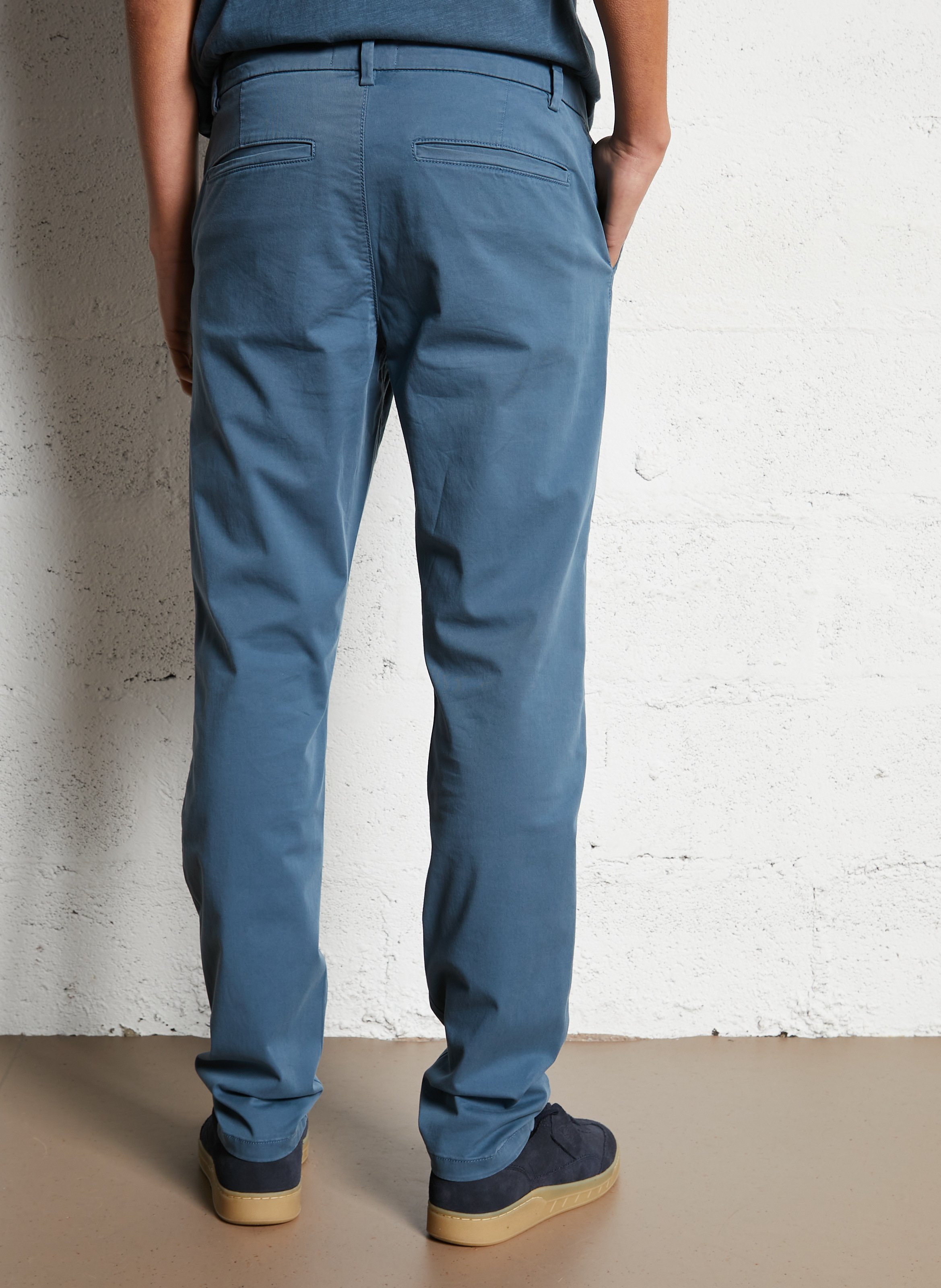 Chino slim-fit en coton mélangé Bleu