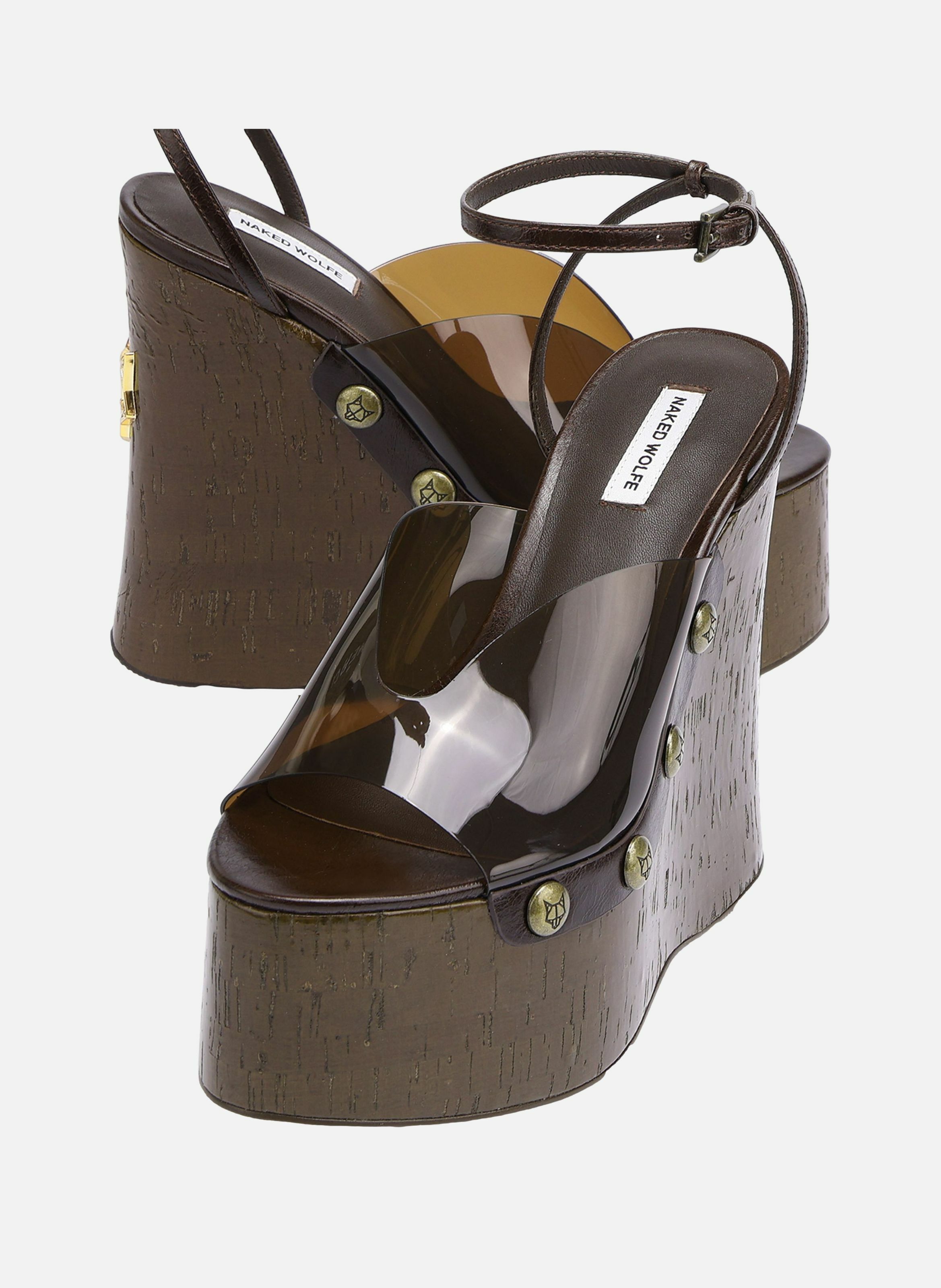 Sabots compensés tiger lilly NAKED WOLFE Marron