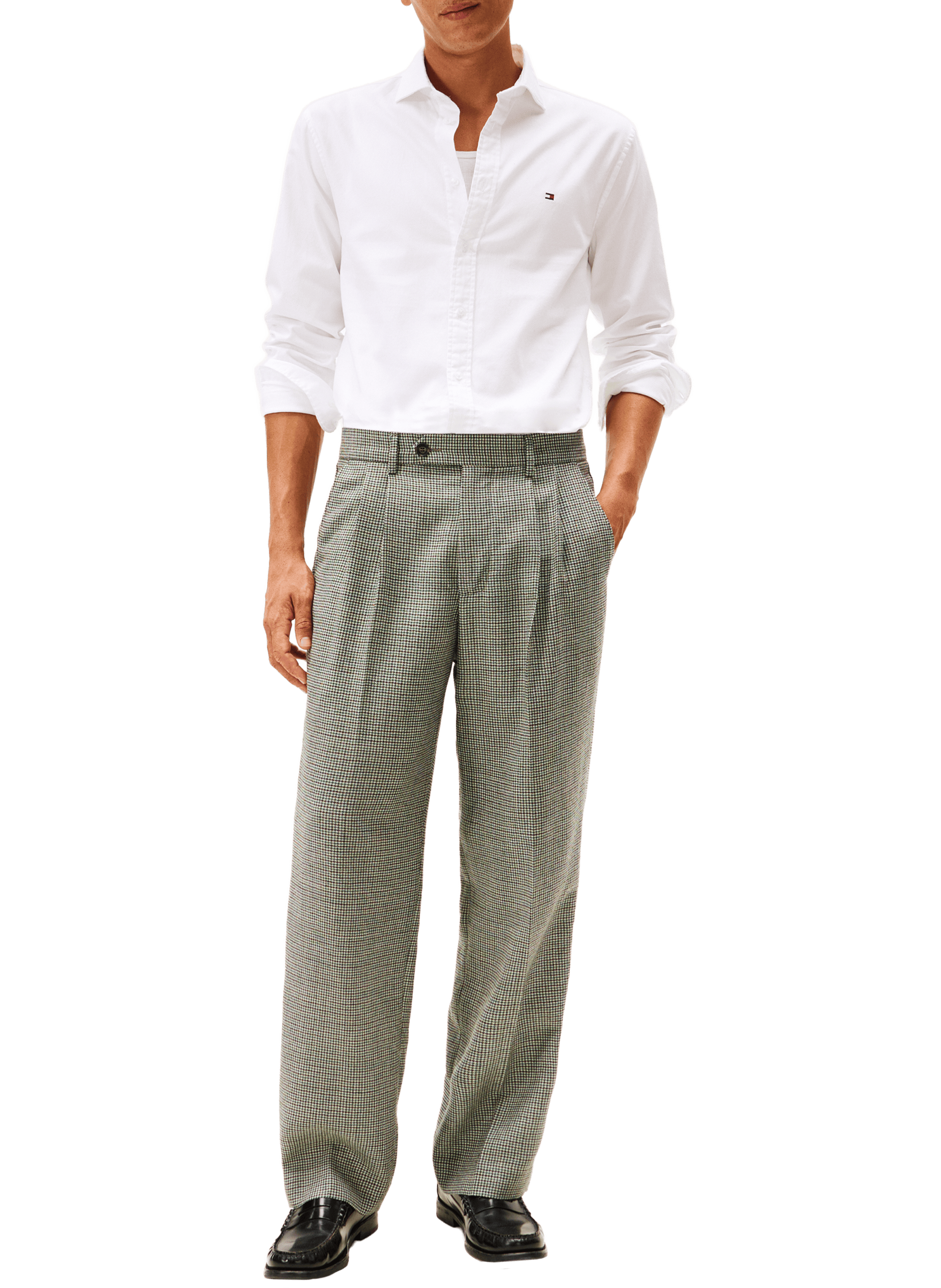 Chemise manches longues à motif en coton  TOMMY HILFIGER Blanc