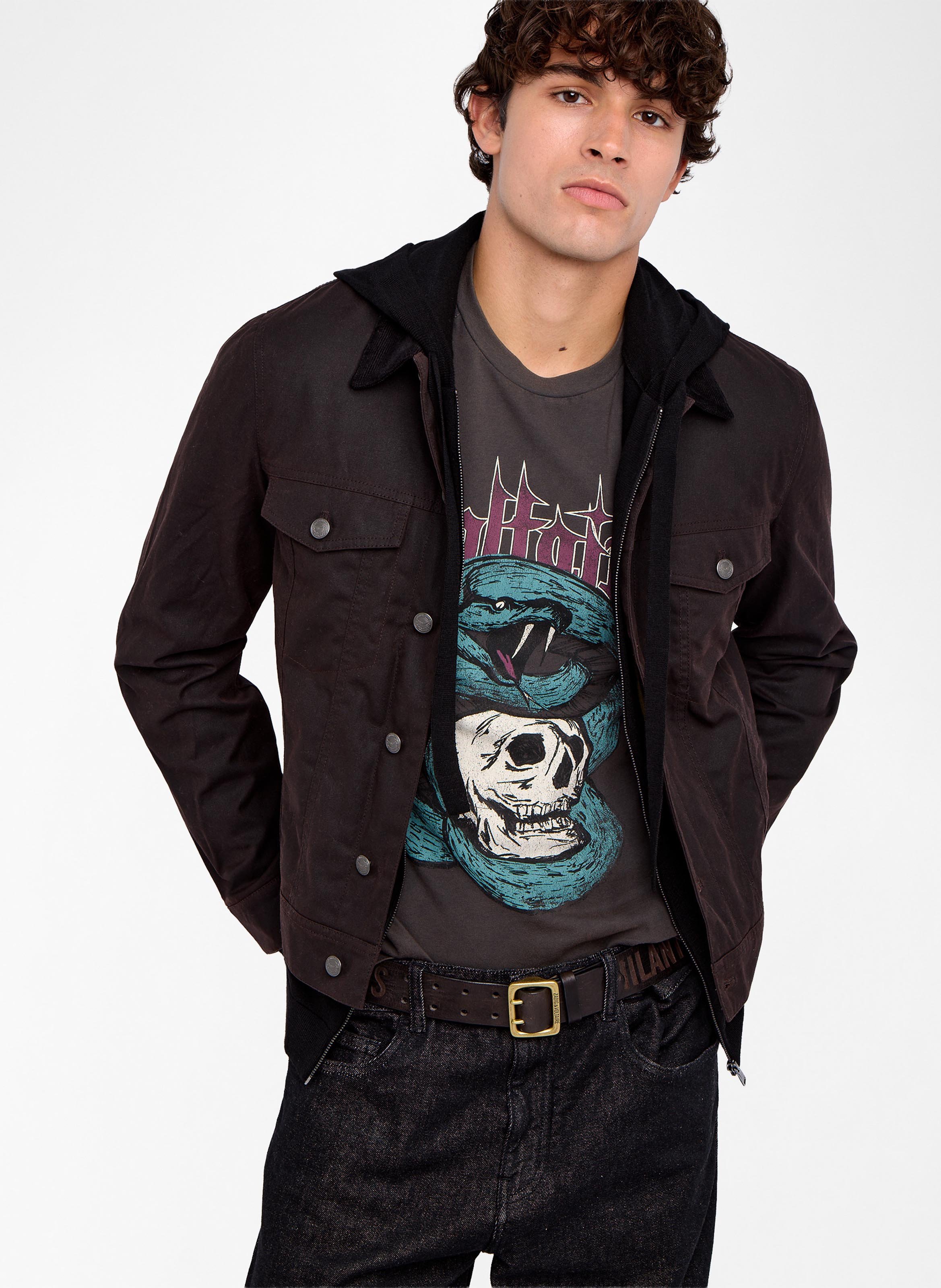 Veste col classique en coton bases ZADIG&VOLTAIRE Marron