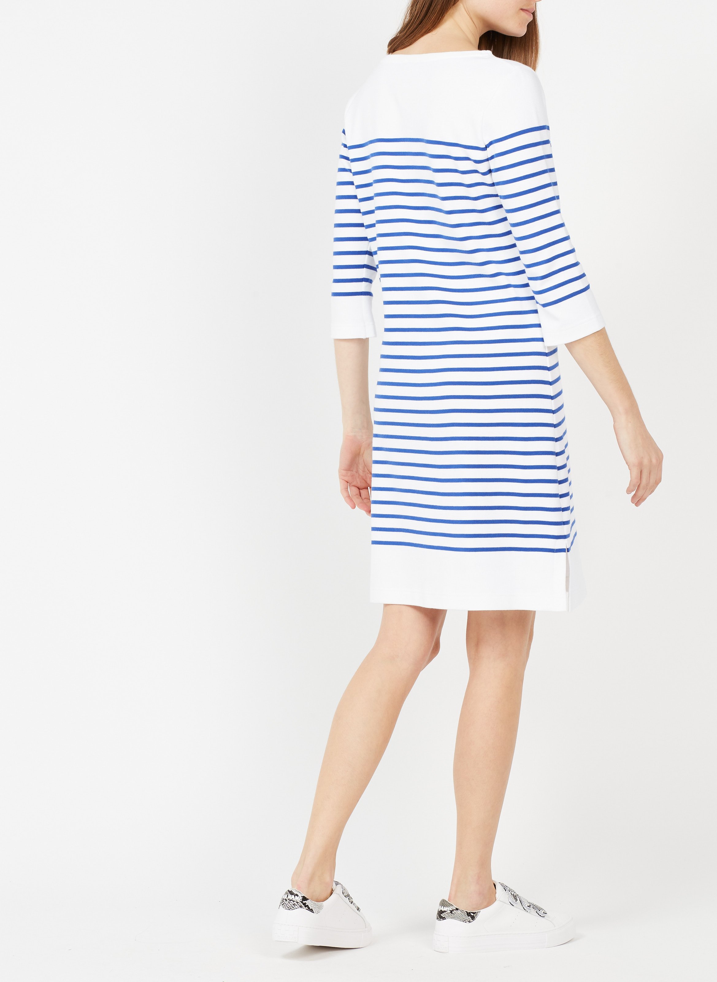 Robe col rond en coton rayé ARMOR-LUX Blanc