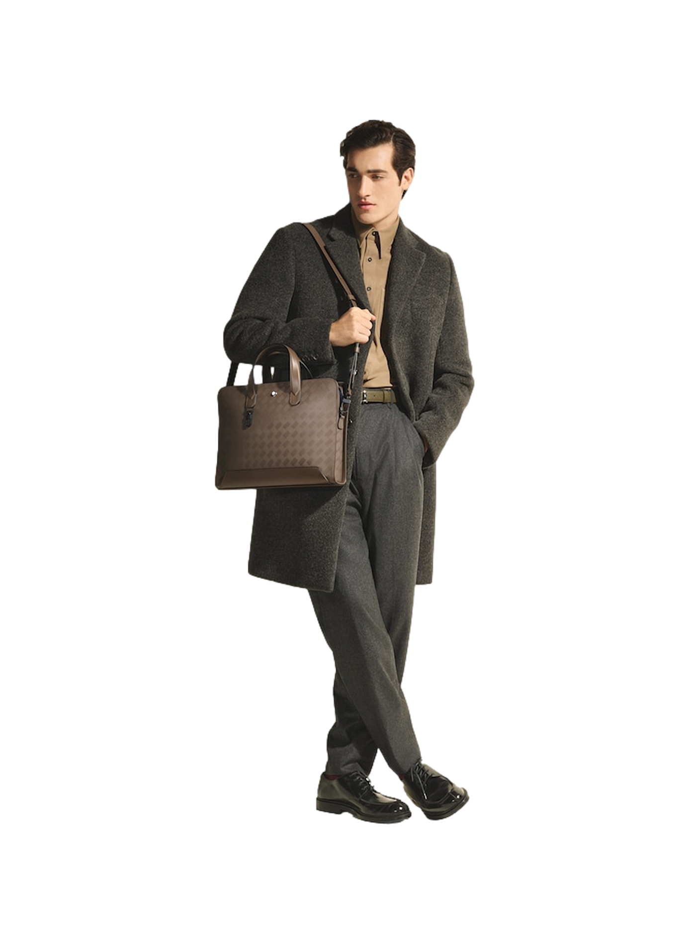 Porte-documents en cuir texturé MONTBLANC Marron