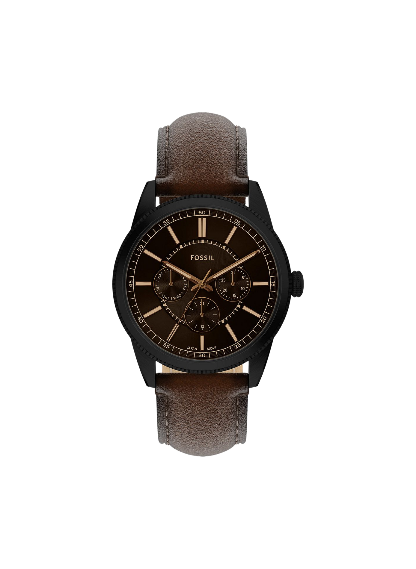 Montre Pearson bracelet en cuir FOSSIL Noir