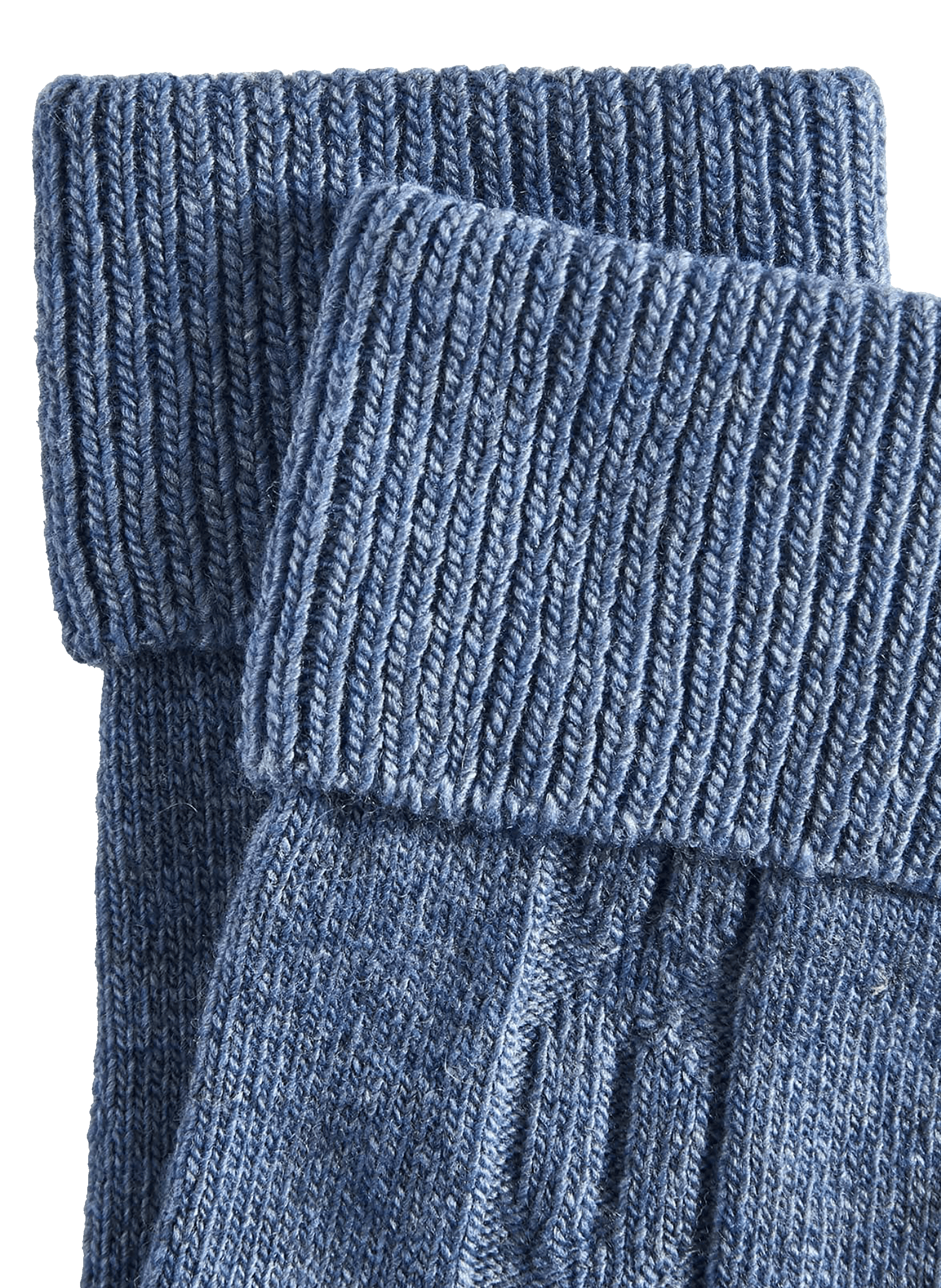 Chaussettes mi-hautes à revers en laine et cachemire mélangés LE BOURGET Bleu