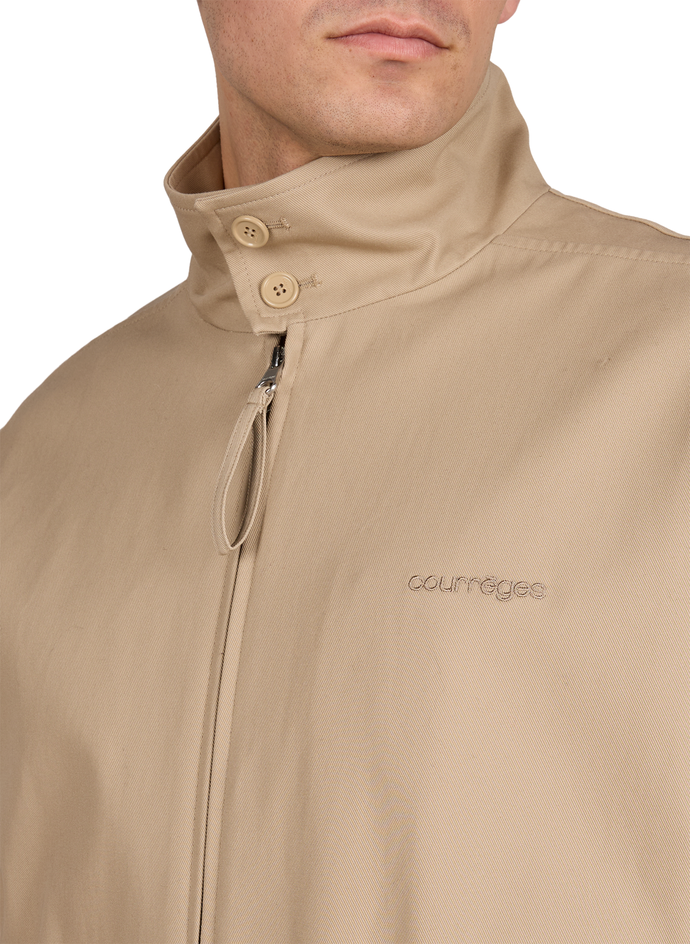 Veste ample à col boutonné en coton COURRÈGES Beige