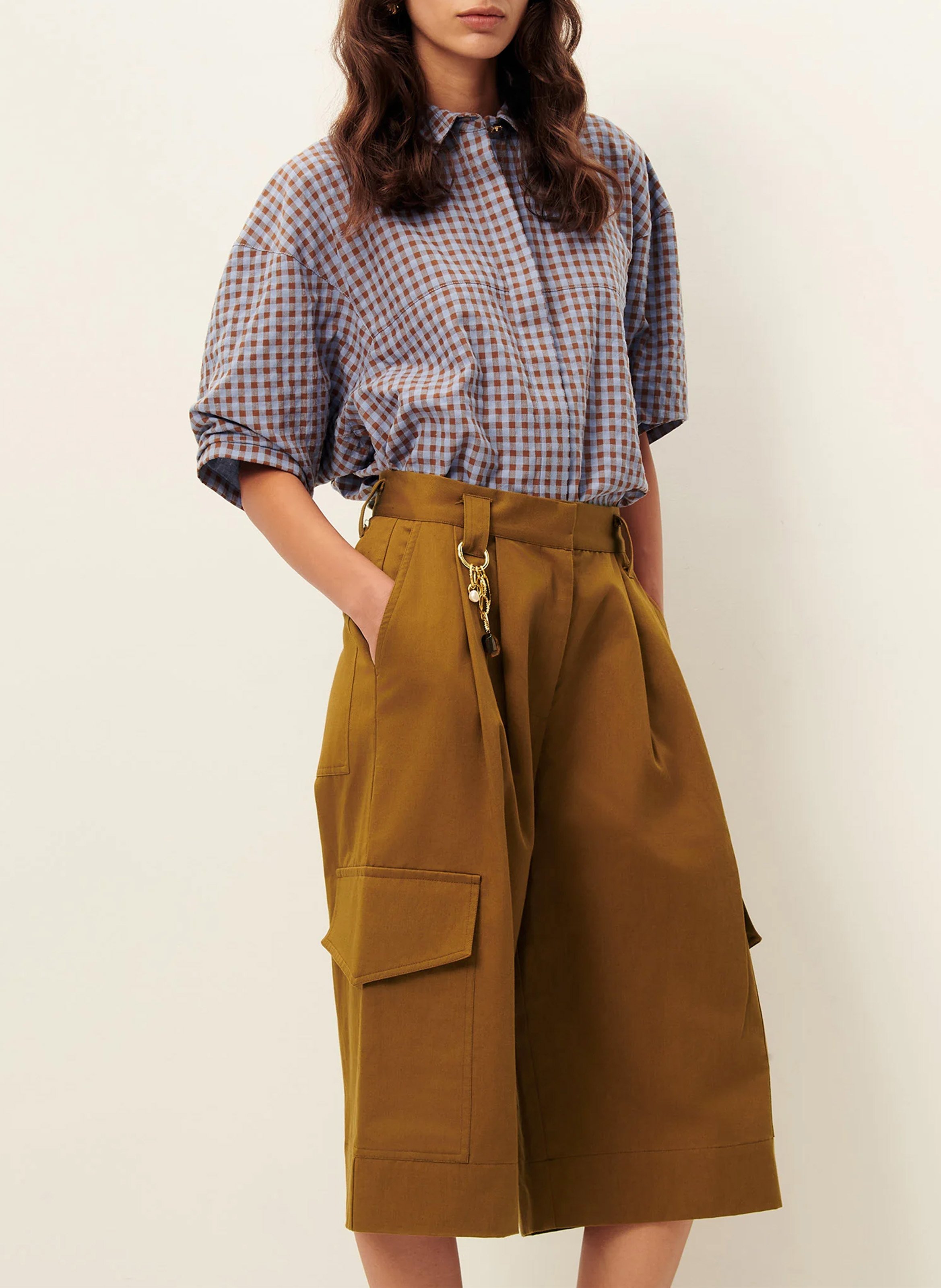 Bermuda large en coton mélangé marco SESSUN Marron