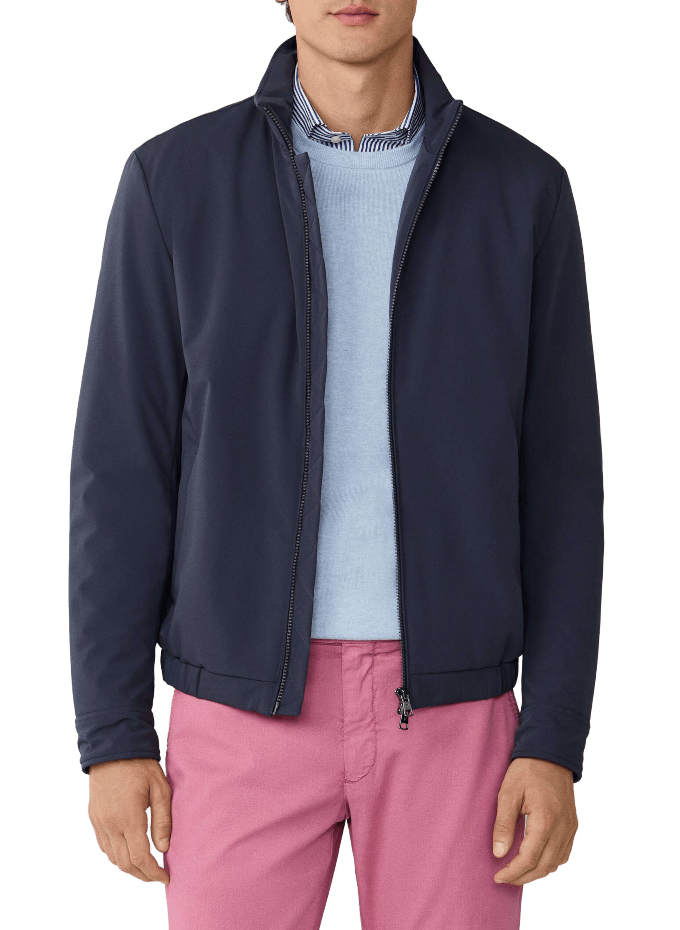 Blouson uni à col montant FACONNABLE Bleu