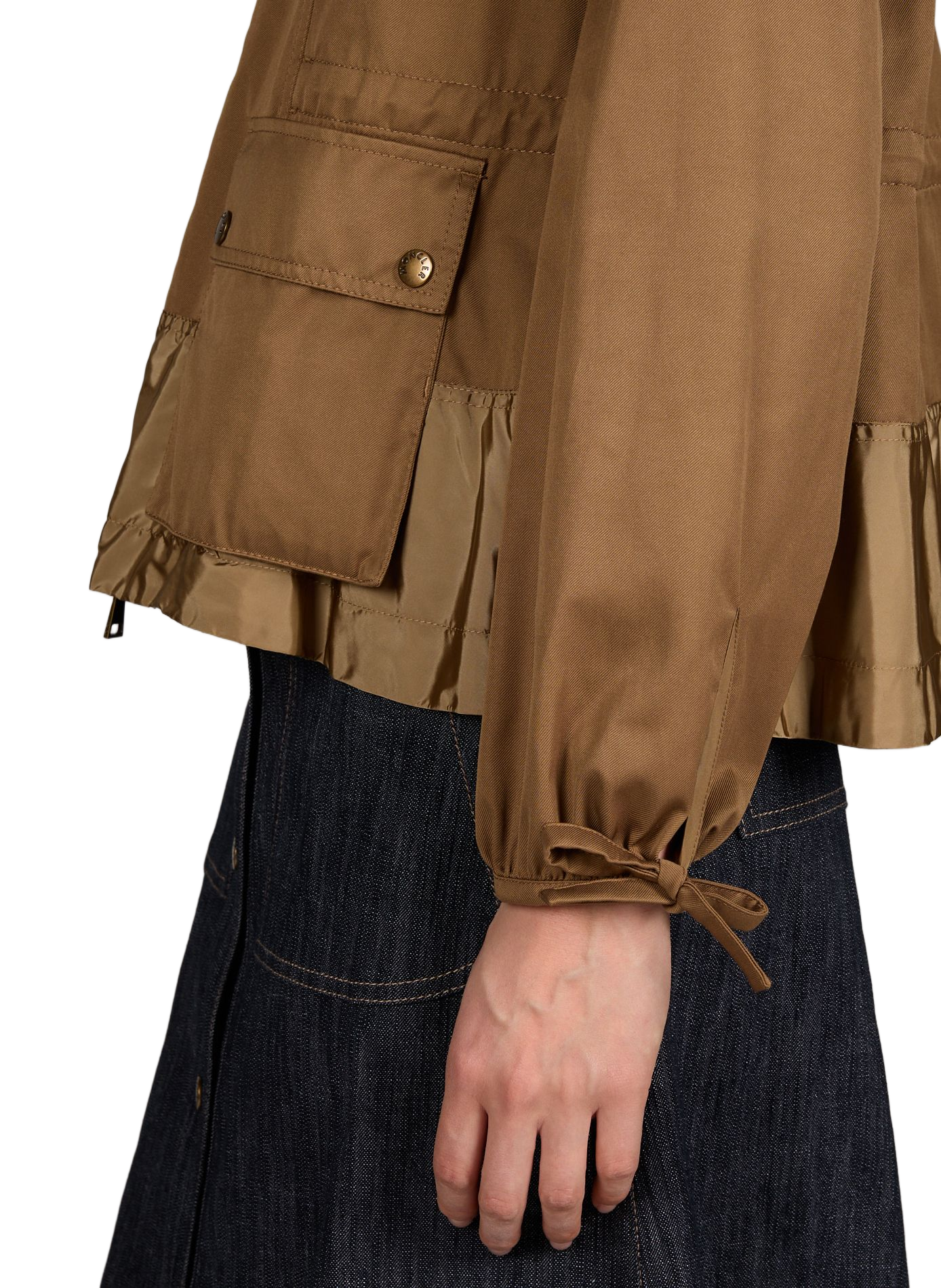 Veste courte à capuche Adenium MONCLER Beige