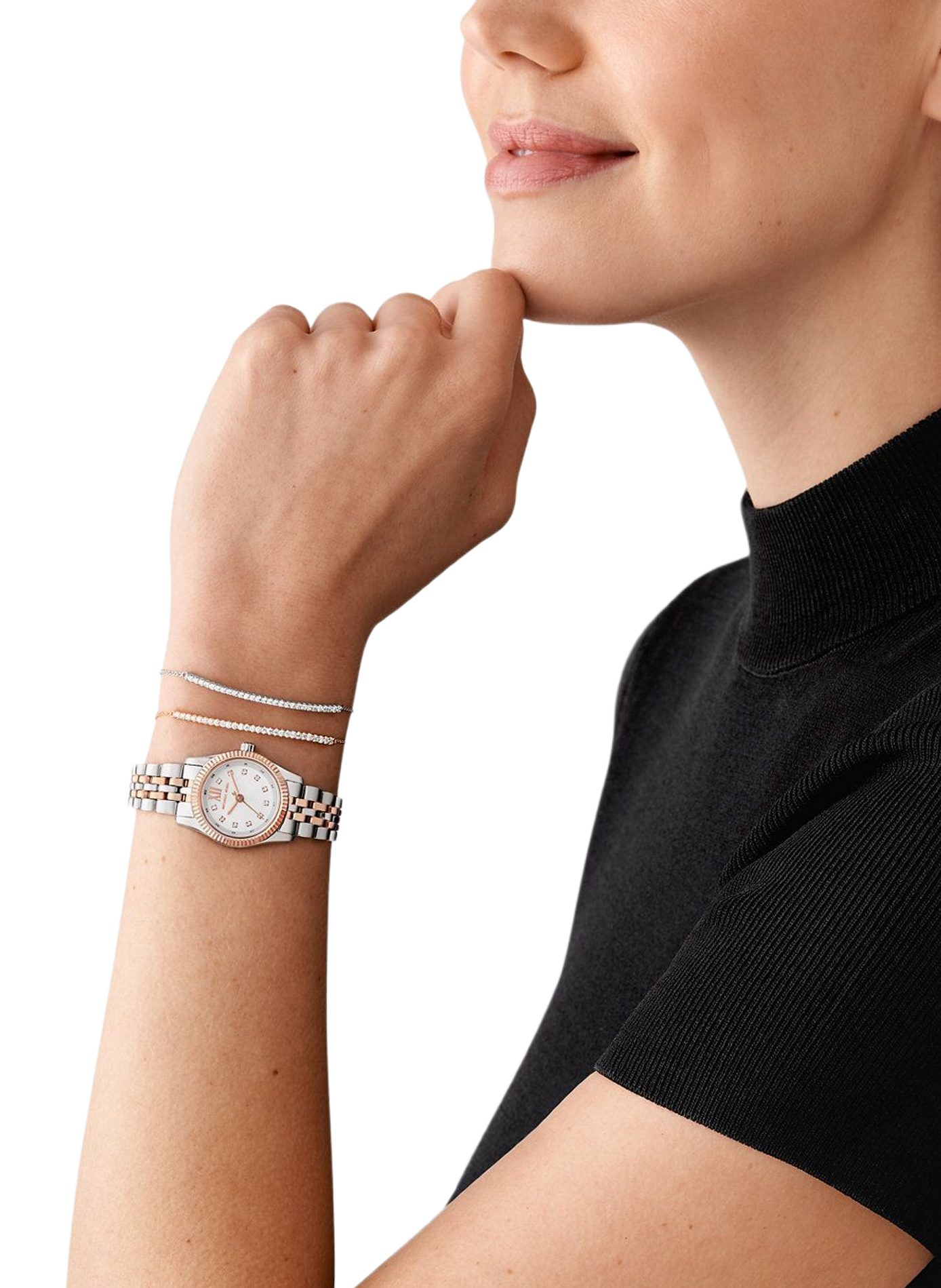 Montre quartz Petite Lexington en acier inoxydable MICHAEL KORS MONTRES Blanc