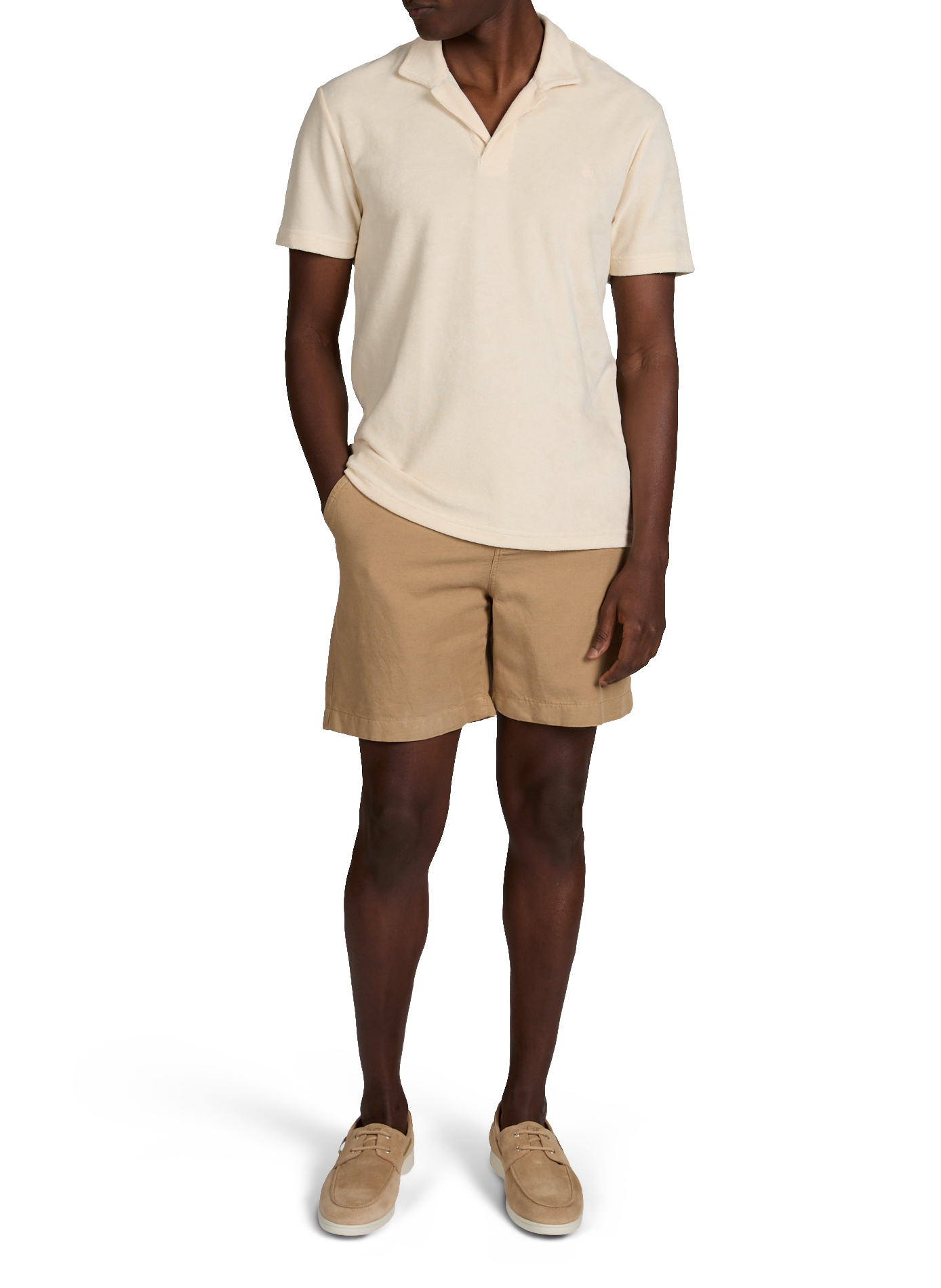 Short-sleeved polo in blended cotton FAGUO Beige