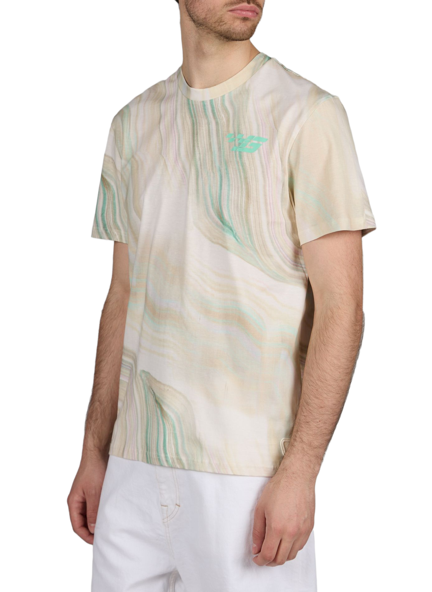 T-shirt droit imprimé en coton GERTRUDE ET GASTON Beige