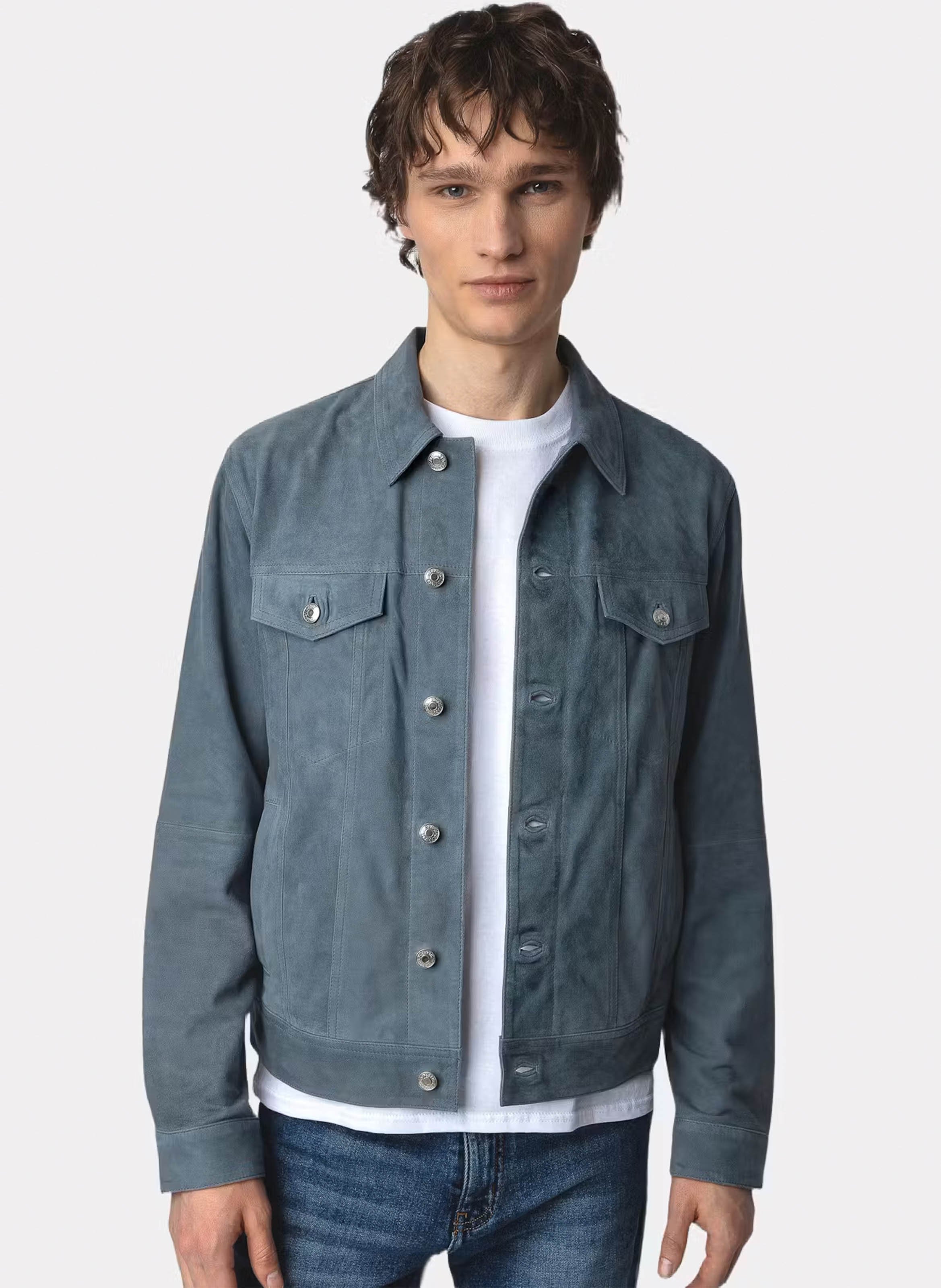 Veste col classique en cuir base ZADIG&VOLTAIRE Bleu