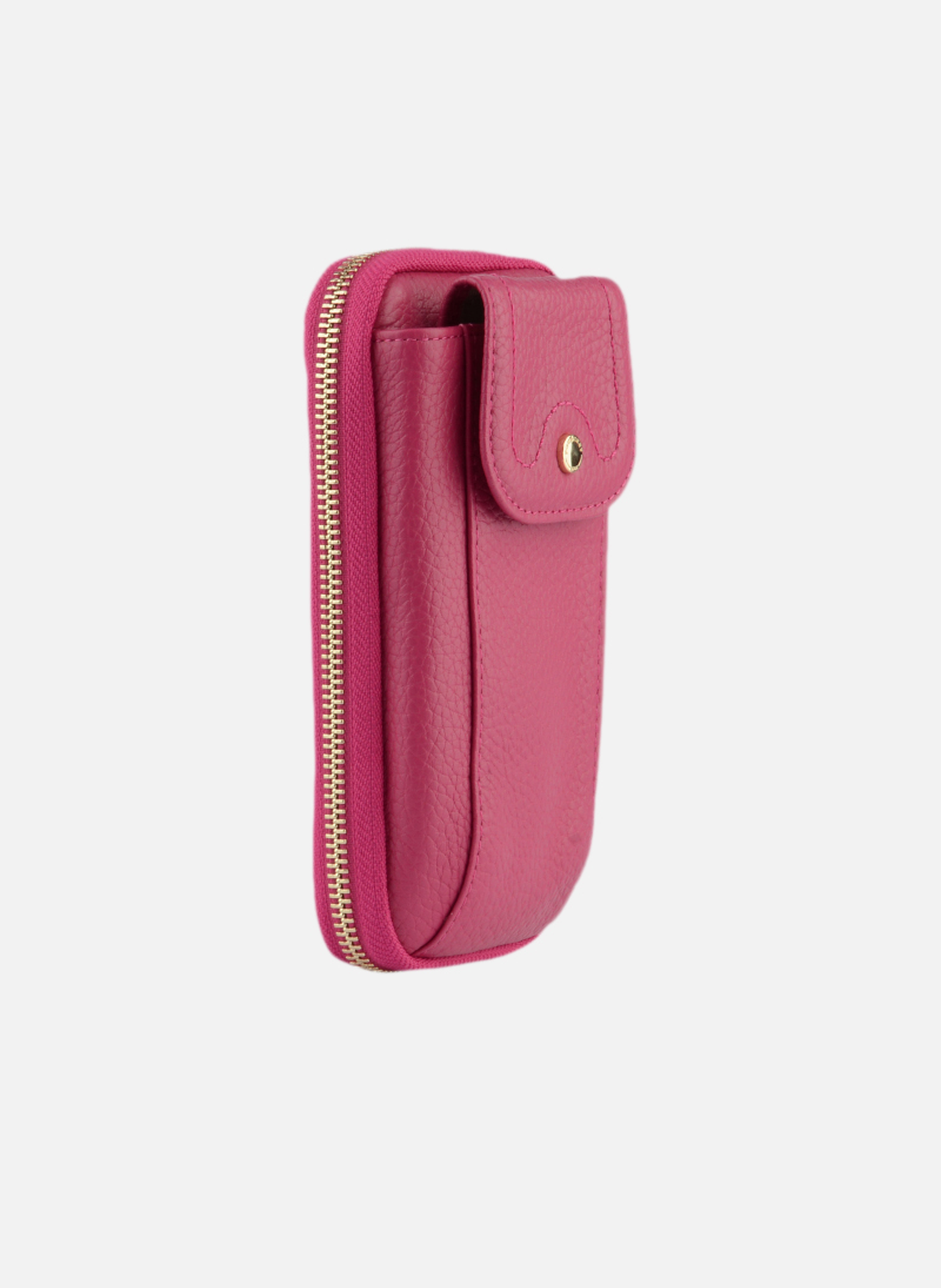 Club | etui téléphone portable en cuir de veau grainé POURCHET Rose