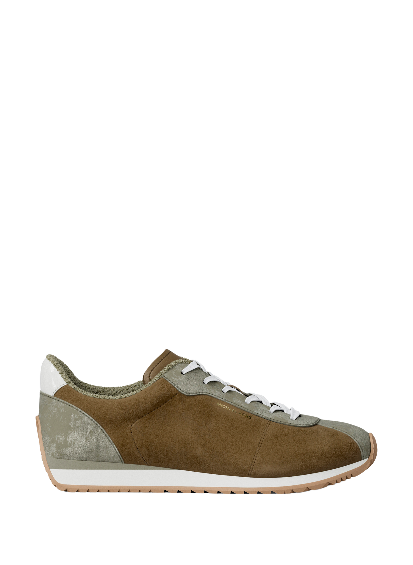 Sneakers zigrinate in pelle scamosciata Rhodes MICHAEL KORS Marrone