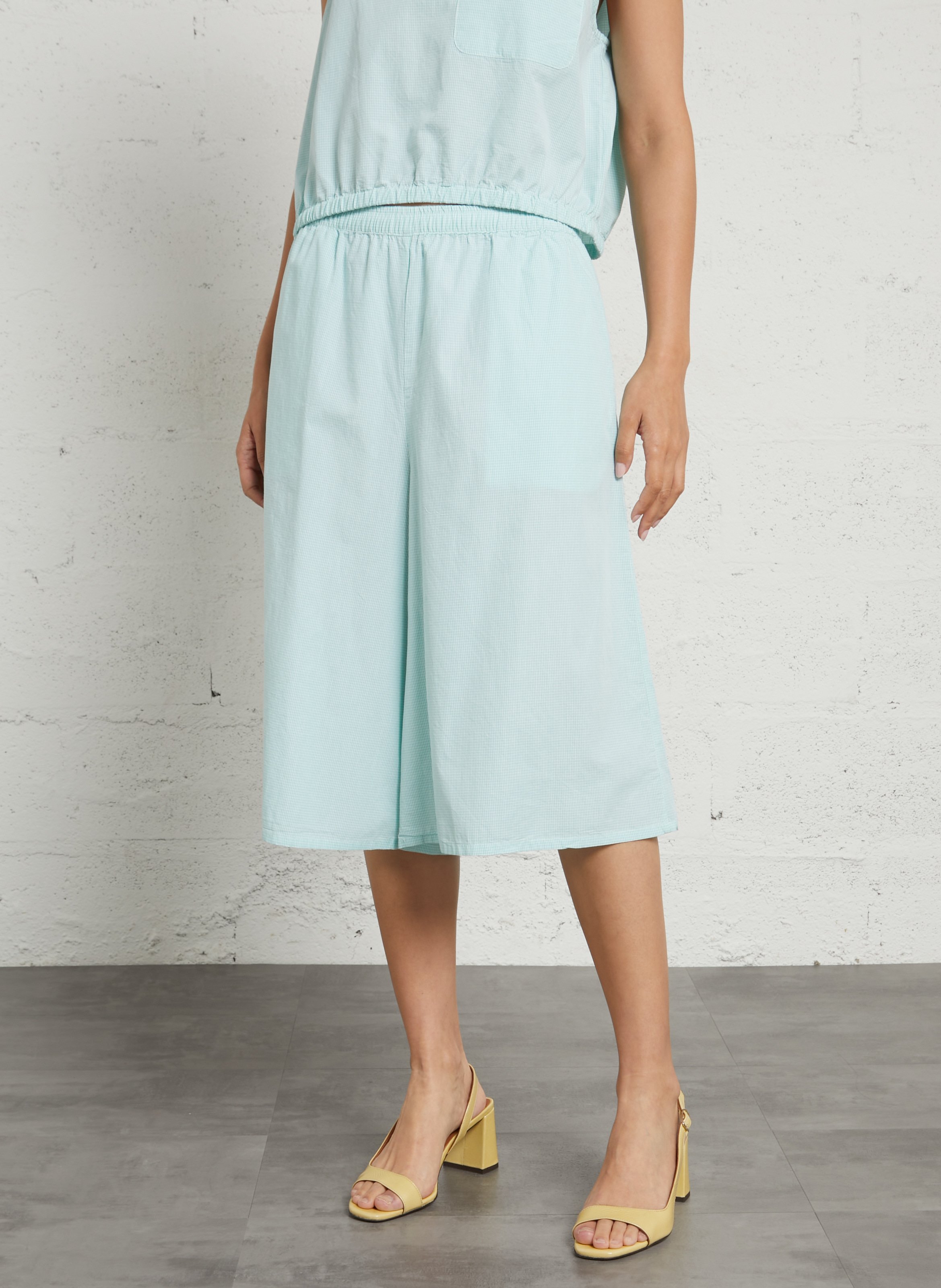 Bermuda large uni en coton vigy AMERICAN VINTAGE Bleu