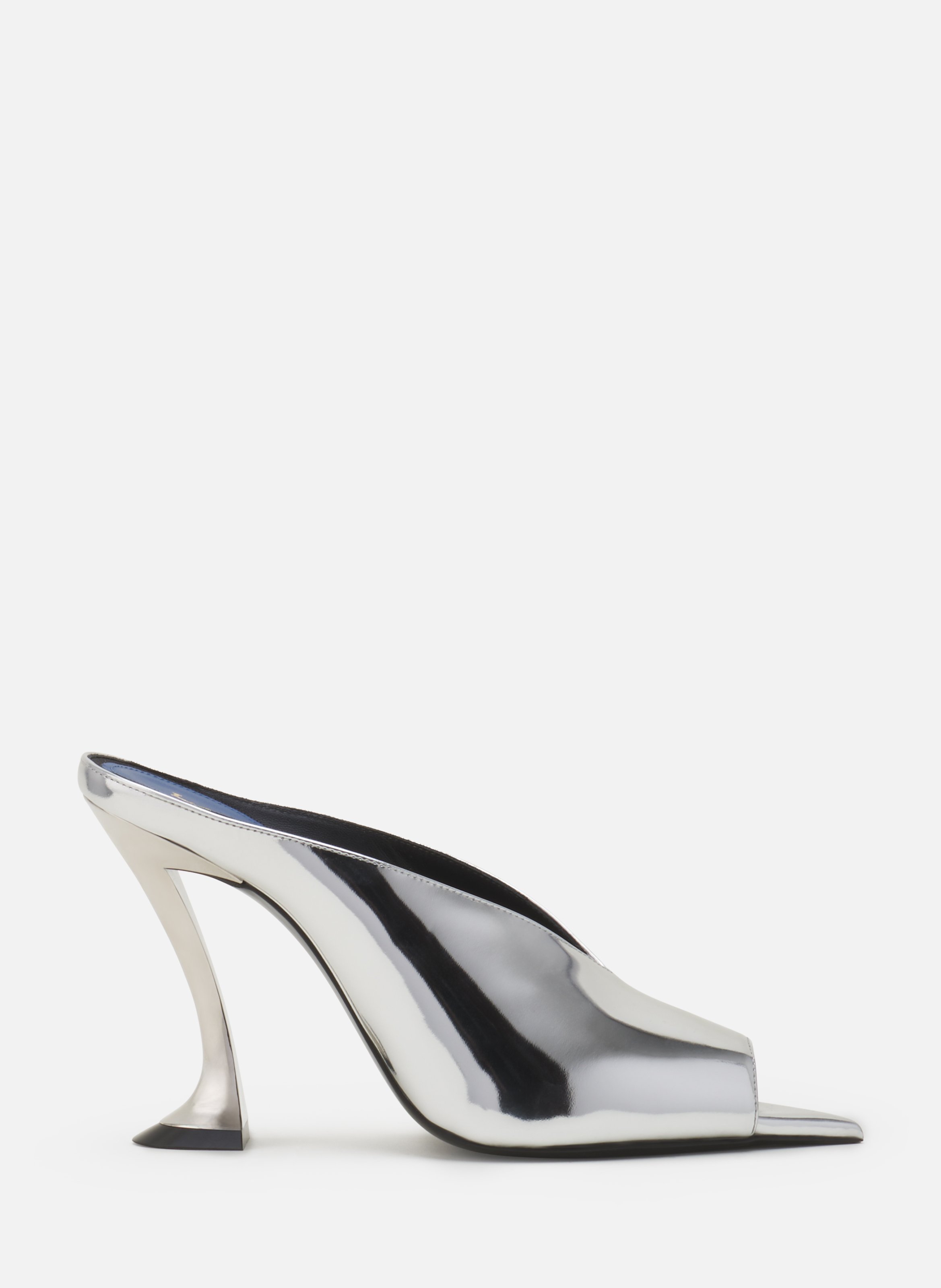 Mule midnight step en cuir métallique LANVIN Argent