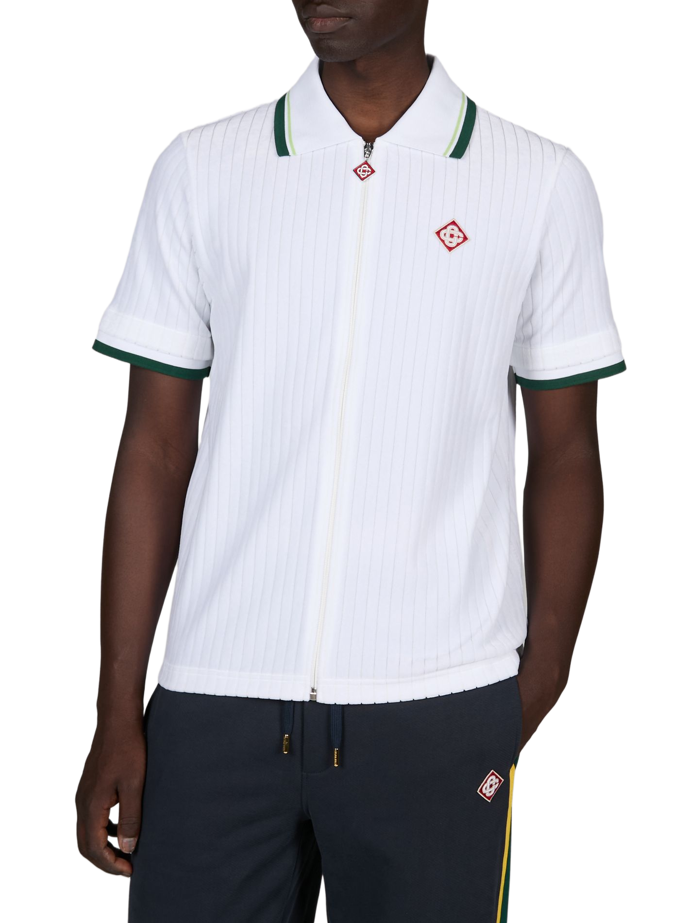 Polo zippé en coton mélangé CASABLANCA PARIS