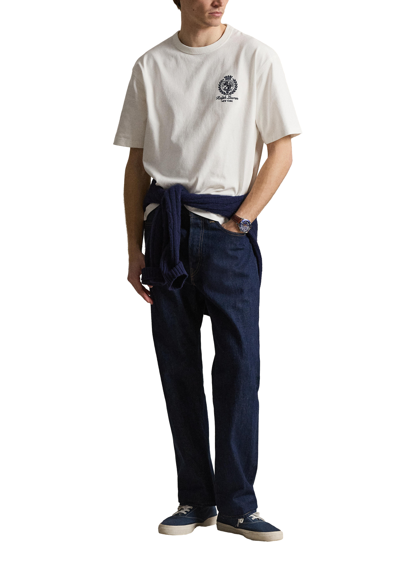 T-shirt droit à logo en coton POLO RALPH LAUREN Blanc