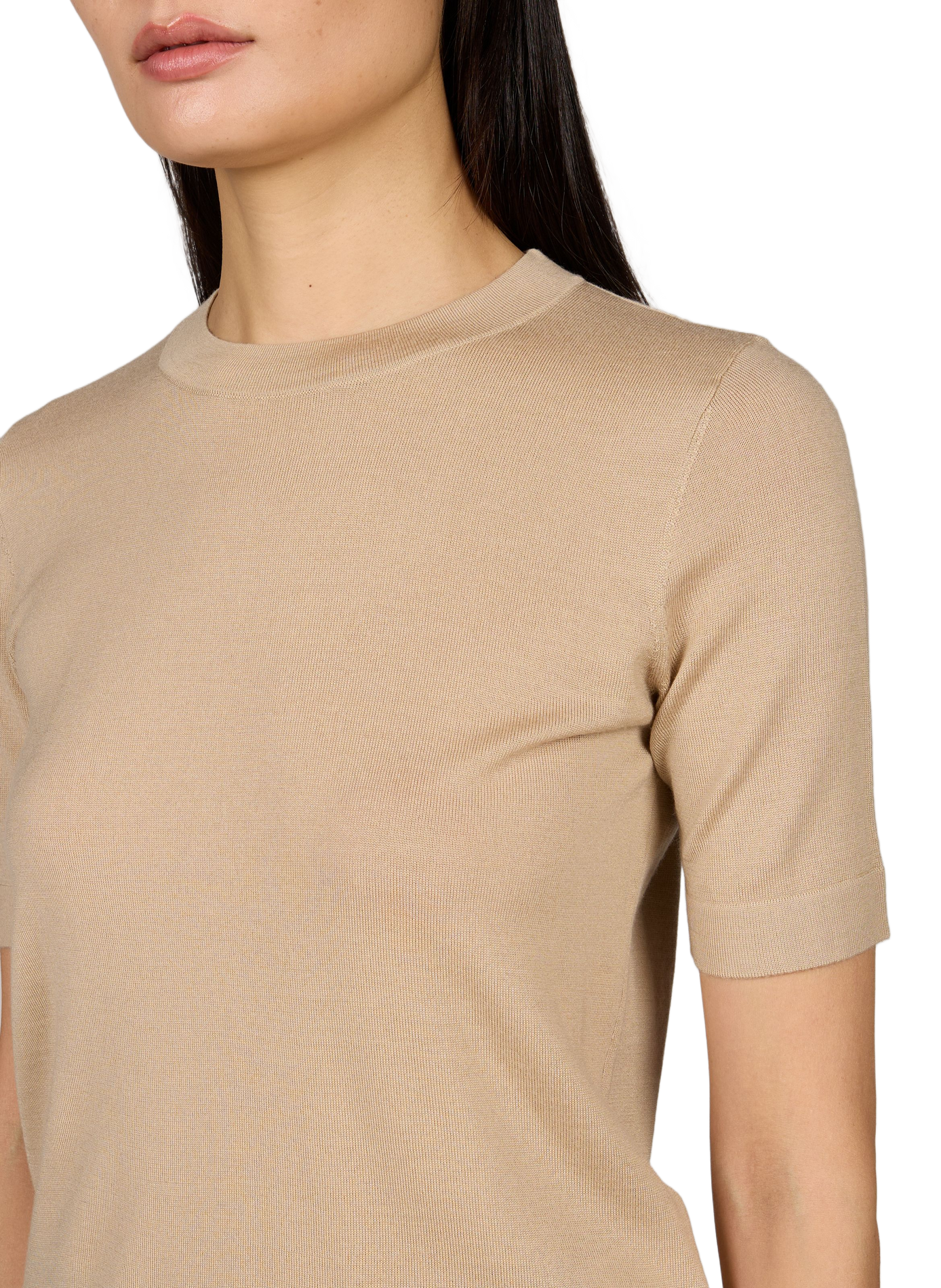Short-sleeve wool blend sweater MAX MARA WEEK END Beige