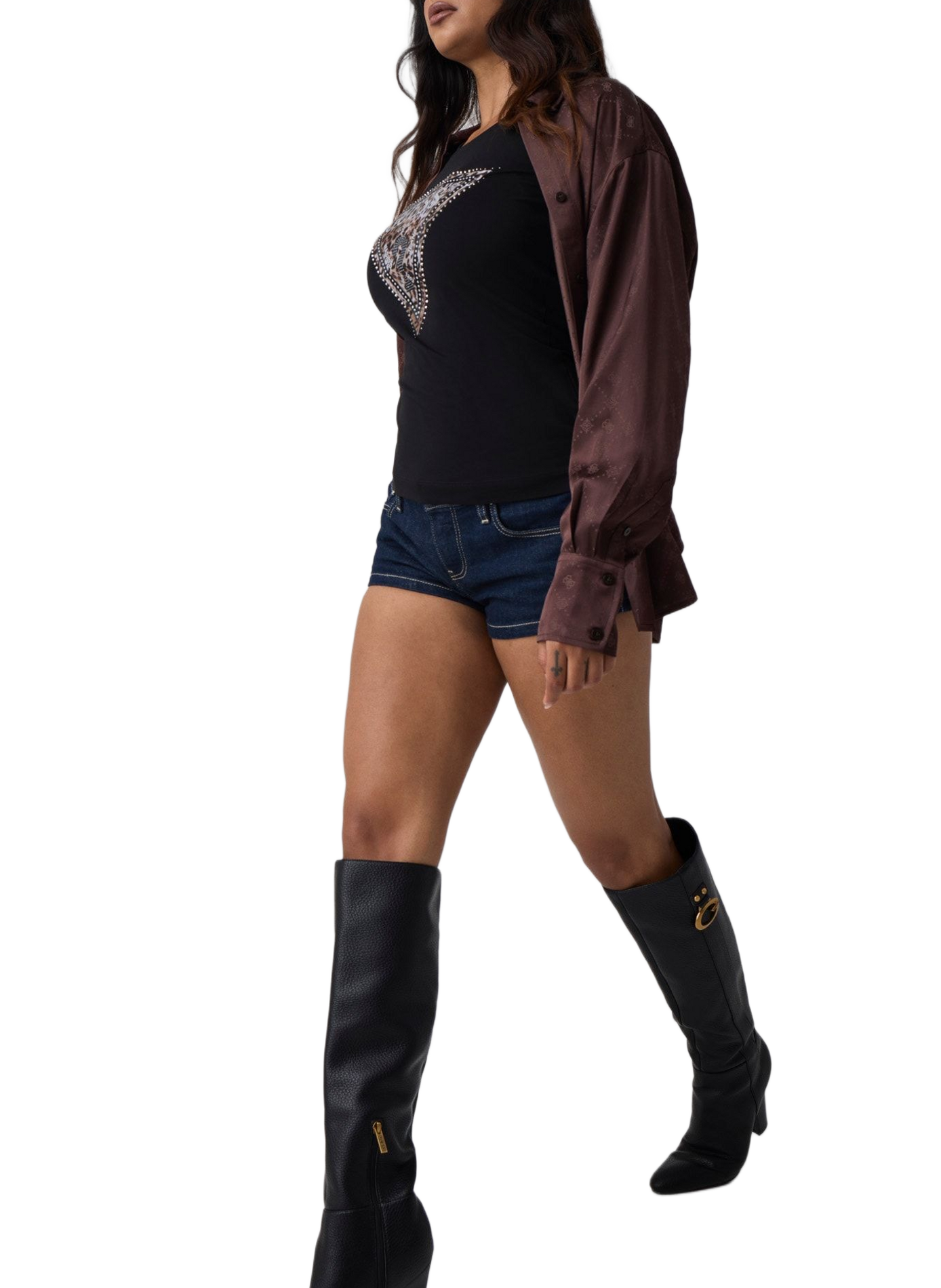Bottes effet cuir GUESS Noir