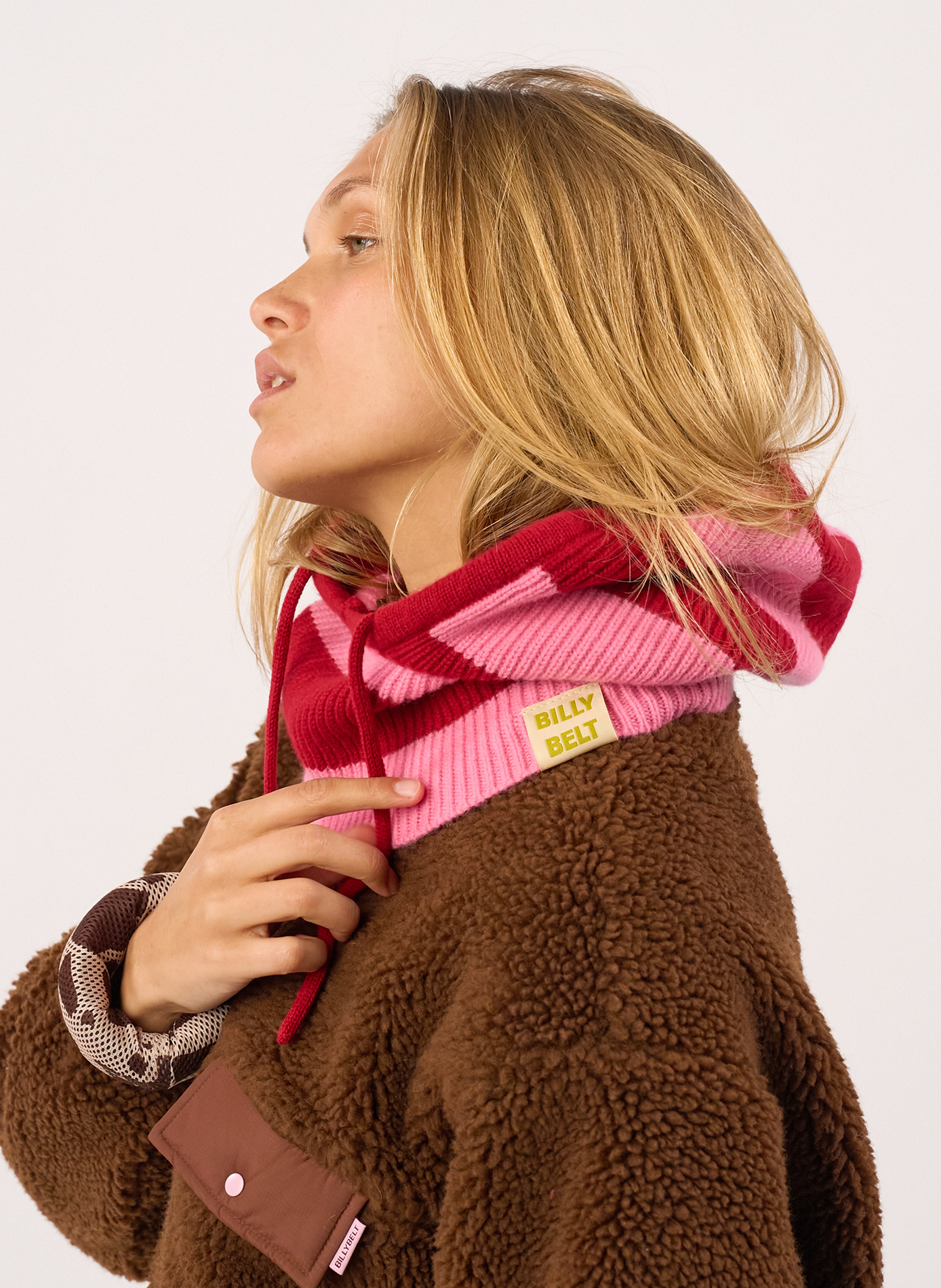 Cagoule en laine BILLYBELT Rose