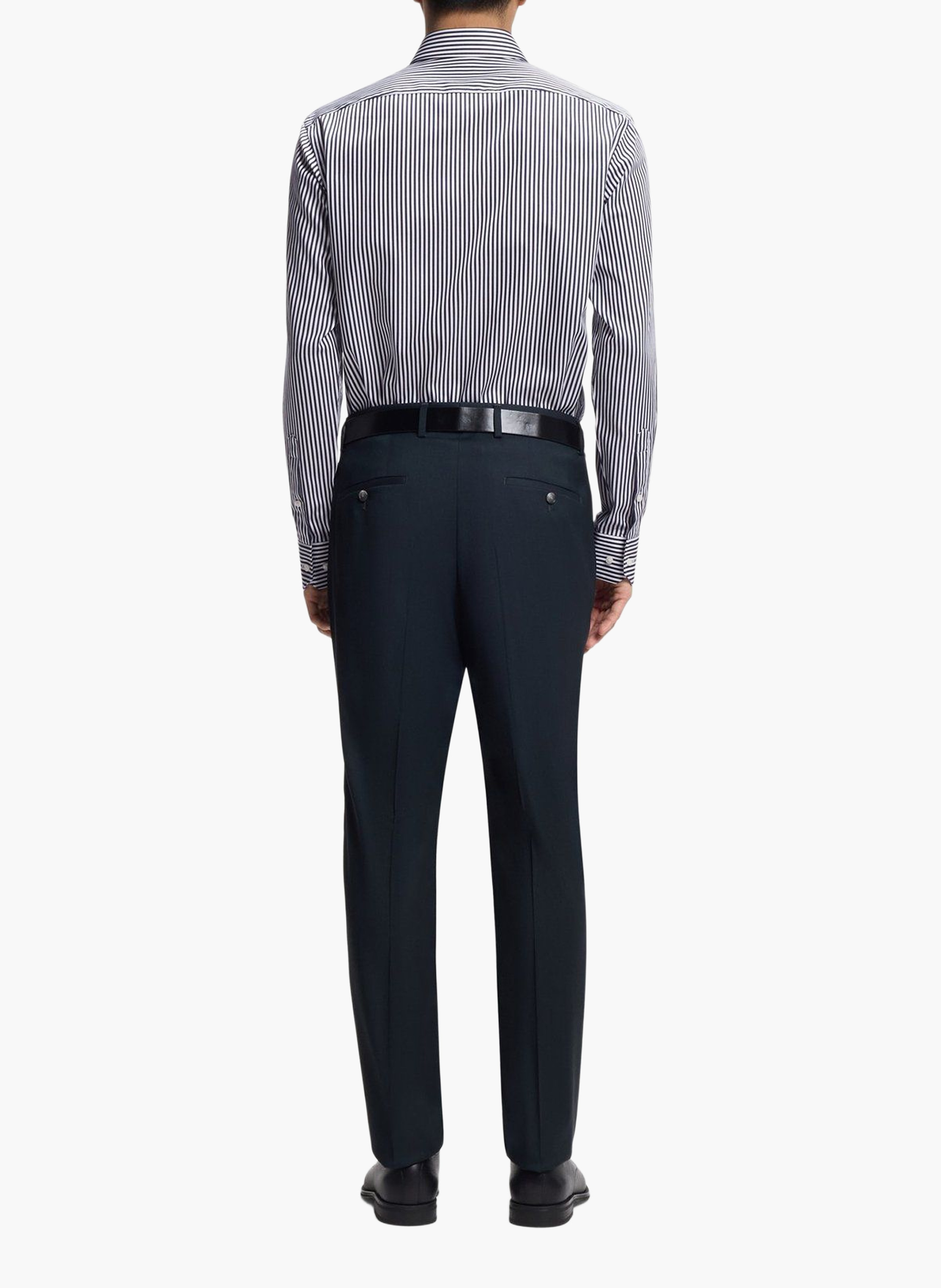 Chemise col classique en coton BOSS Bleu