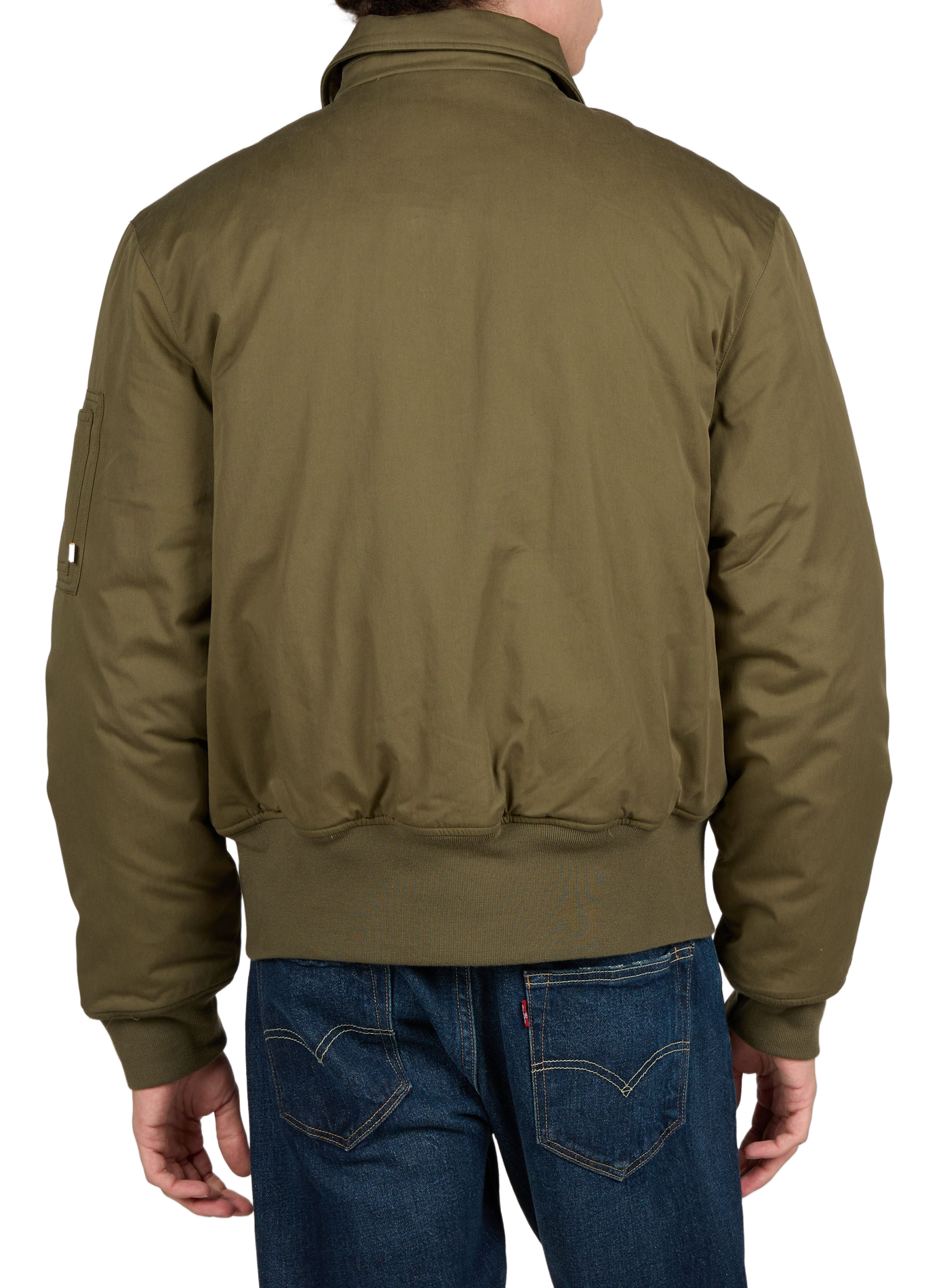 Jacket with classic collar in blended cotton FARAH Green