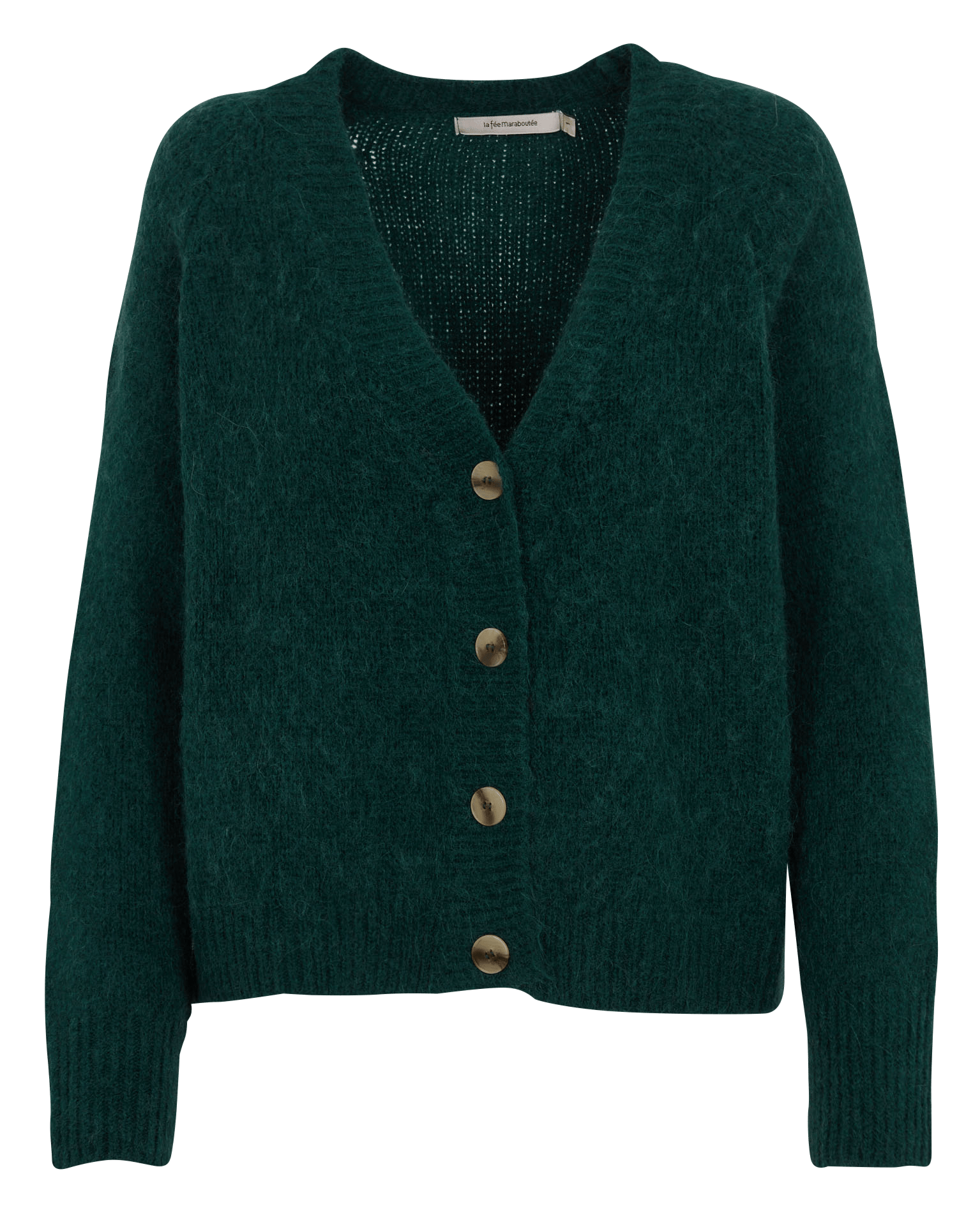Ruimvallend vest met V-hals LA FEE MARABOUTEE Groen