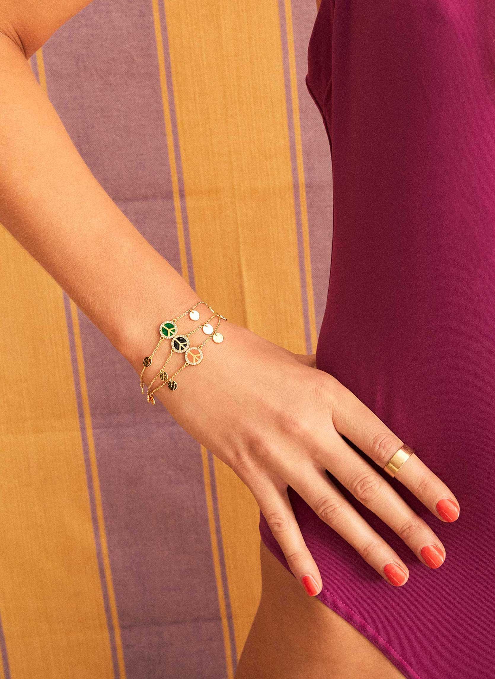 Bracelet chaîne avec pampilles joyful HIPANEMA Vert