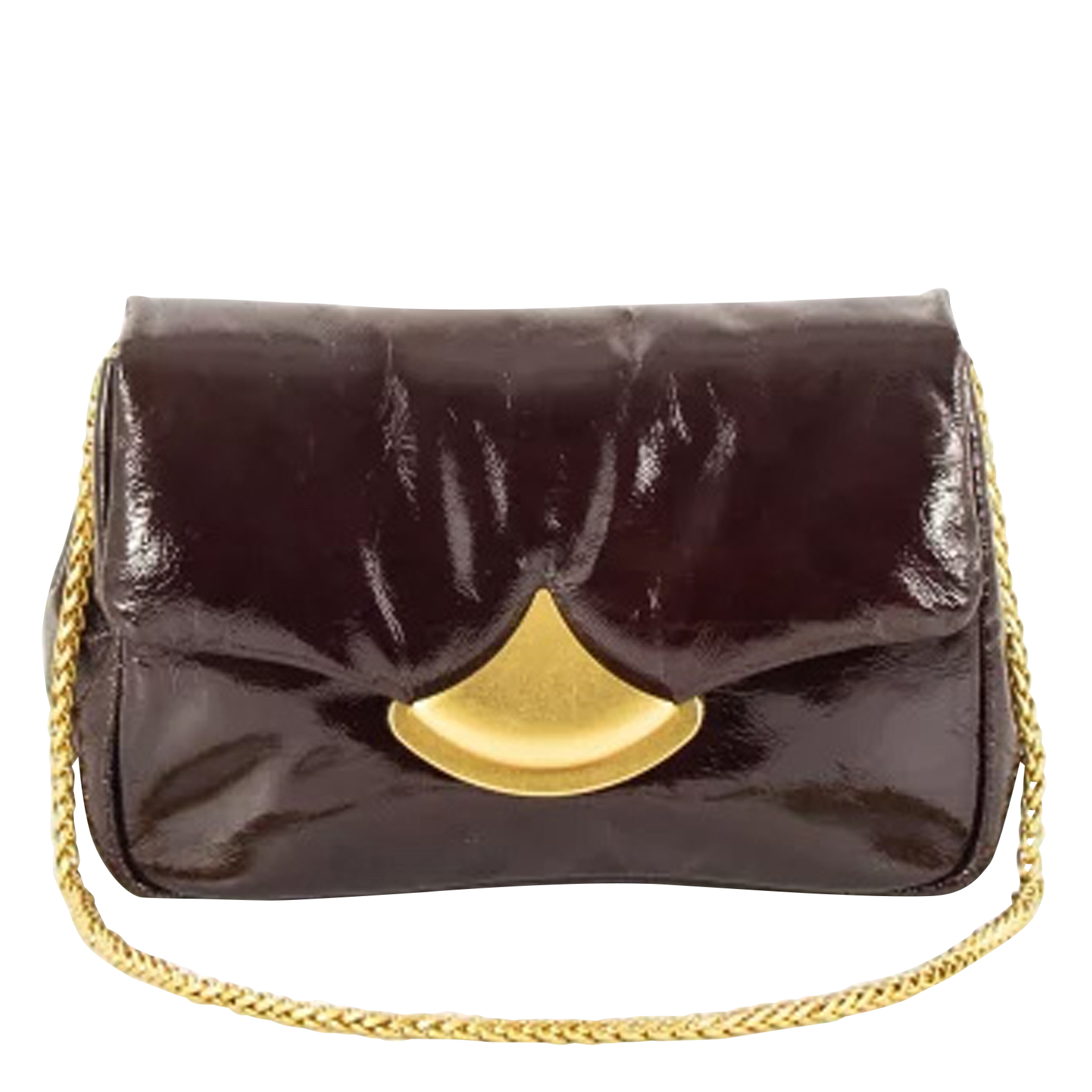 Sac bandoulière en cuir vernis diviluz puffy p SESSUN Marron
