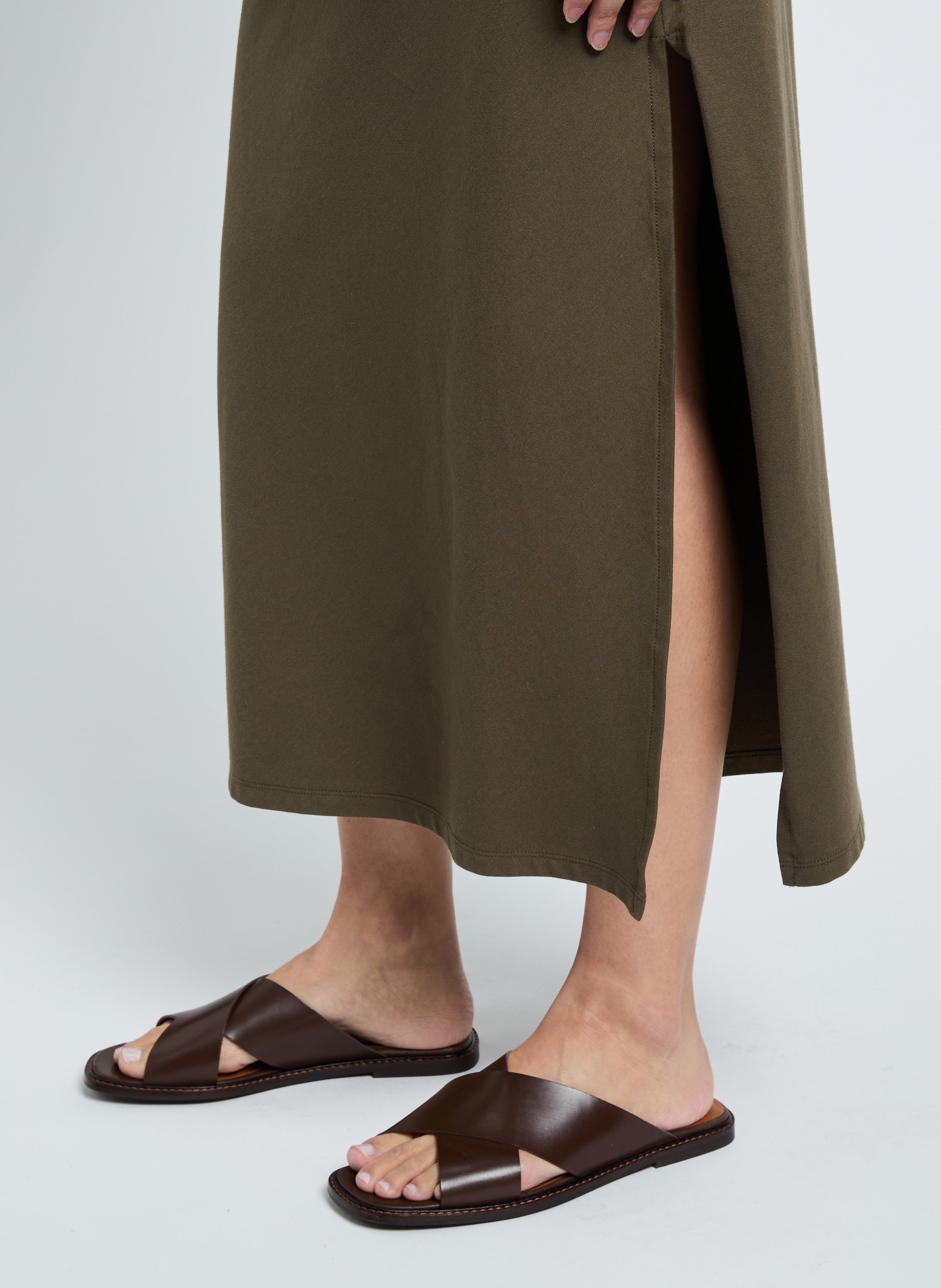 Mules en cuir CLAUDINE Marron