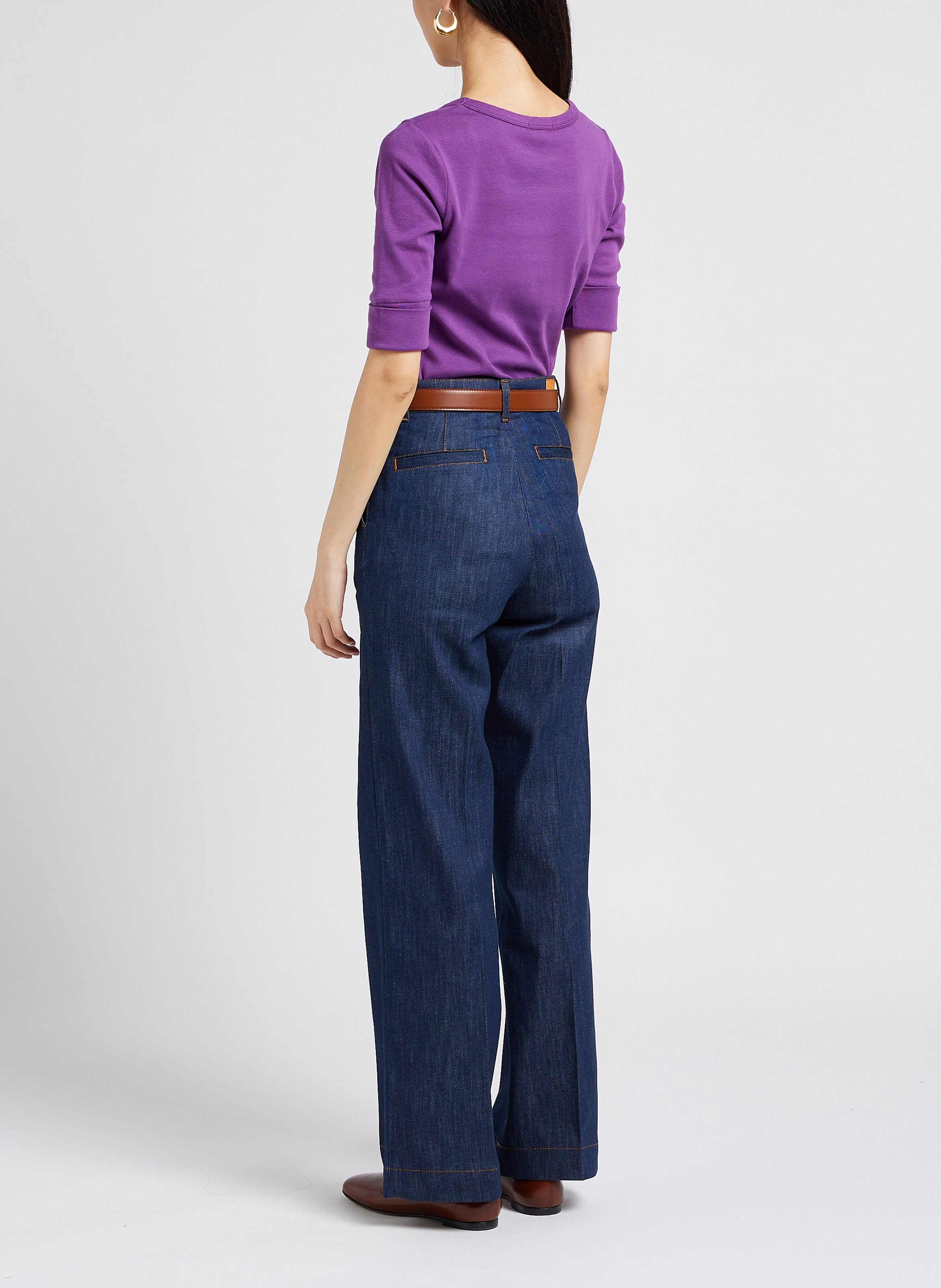 Ceinture en cuir glacé ninon SOEUR Marron