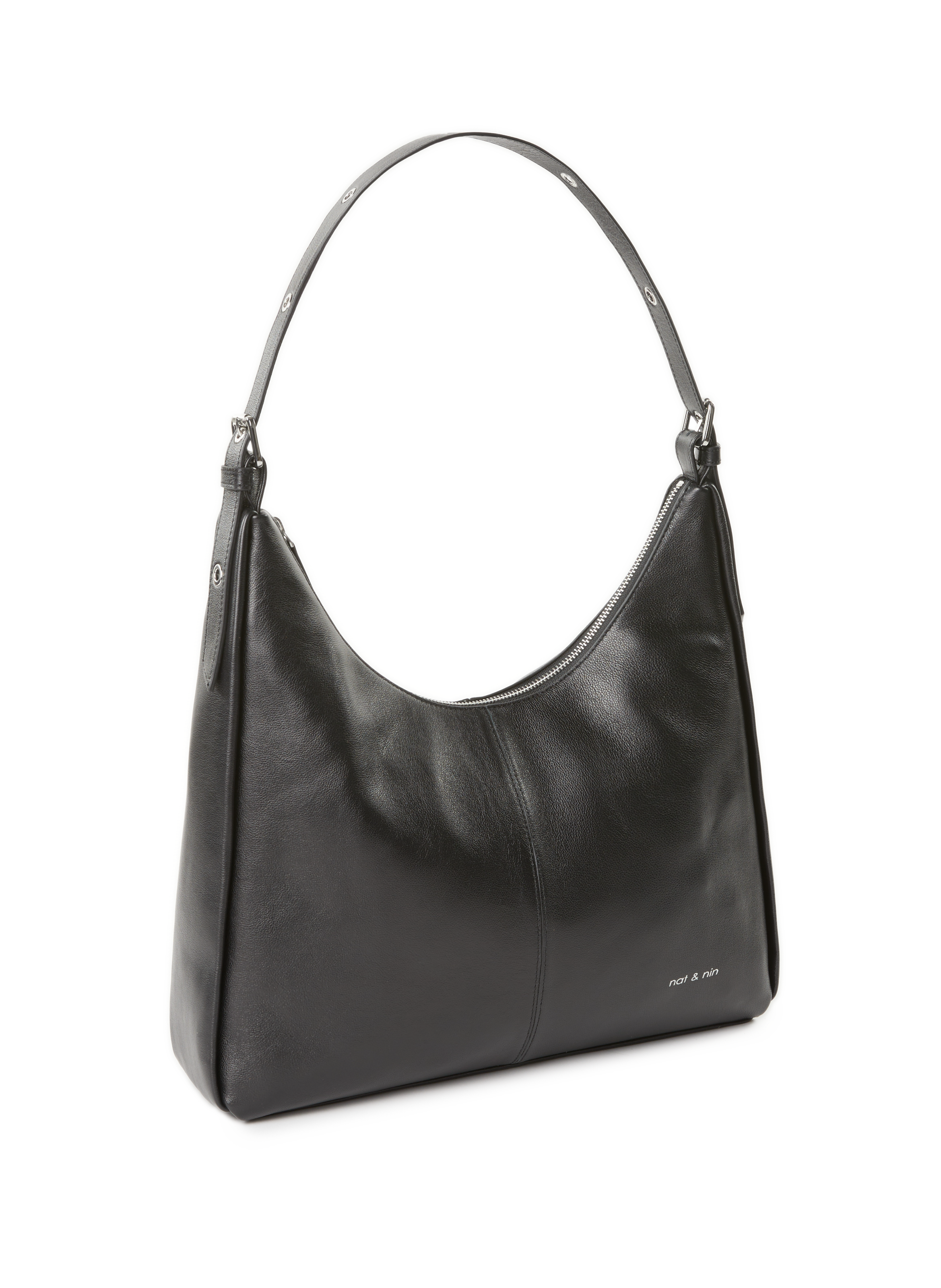 Sac porté épaule en cuir  NAT &amp; NIN Noir
