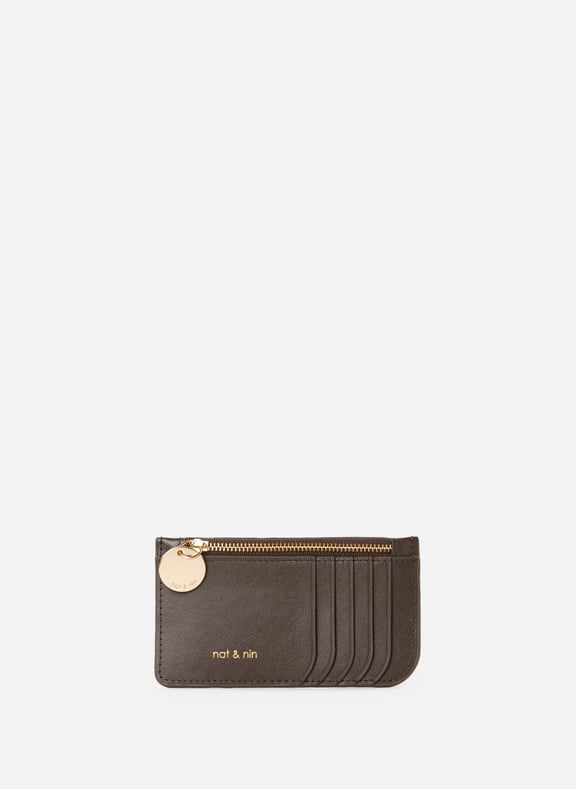 Porte-cartes Alix en cuir Marron by NAT & NIN NAT & NIN Porte-cartes Alix en cuir Marron