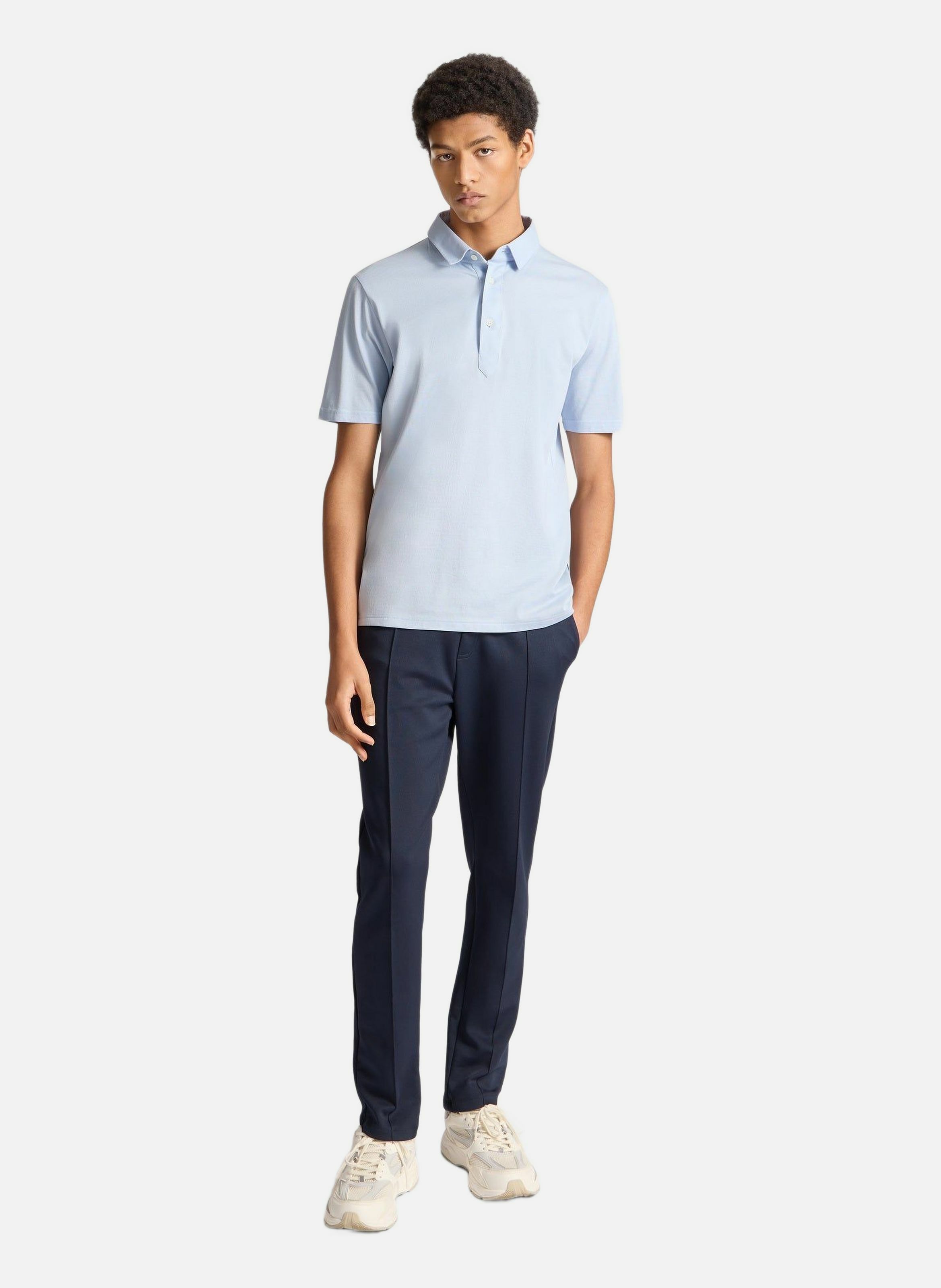 Polo manches courtes germain col chemise coupe regular FUSALP Bleu