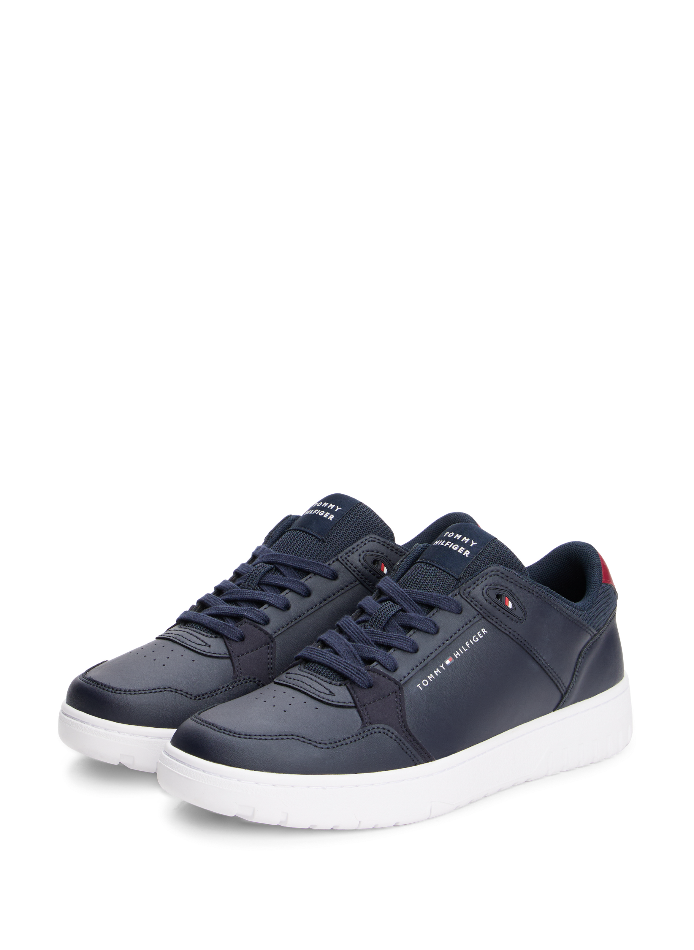 Multitextured basketball shoes with leather detailing TOMMY HILFIGER Blue
