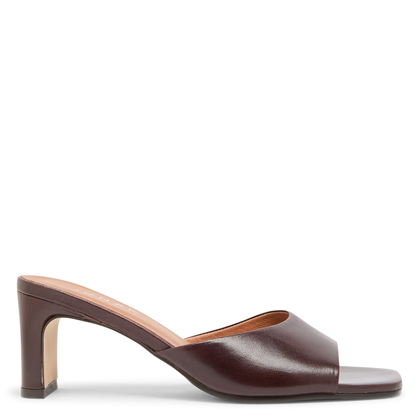 Mules à talon en cuir derive JONAK Marron