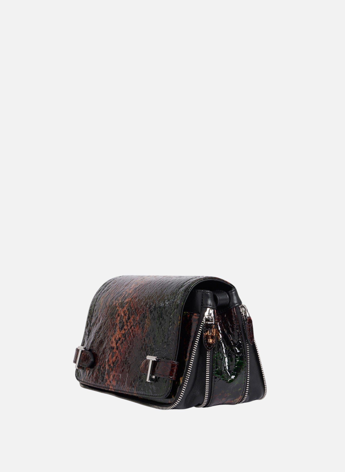 Petit sac bandoulière simone en cuir effet python LE TANNEUR Noir