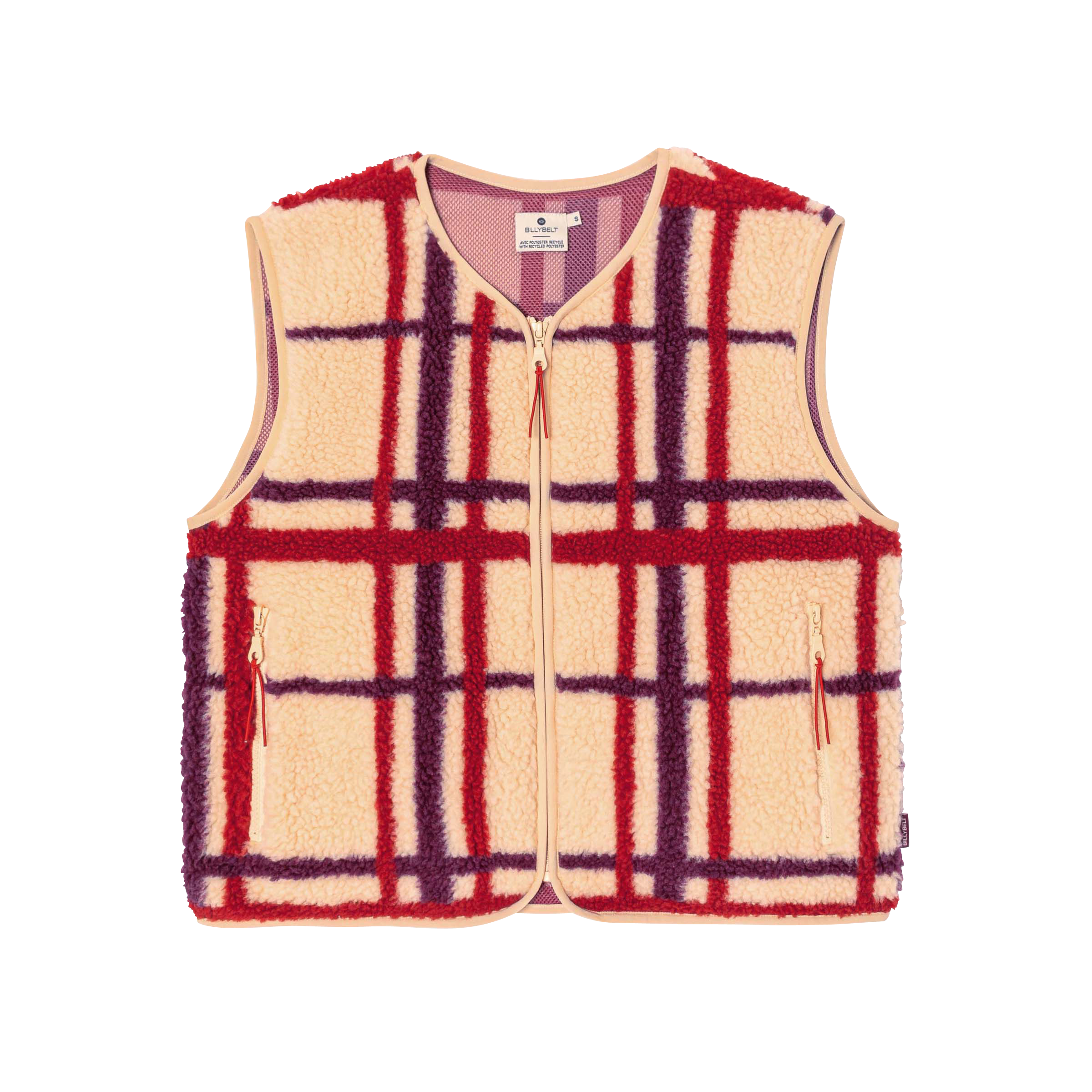 Veste sherpa zippée sans manches BILLYBELT Beige