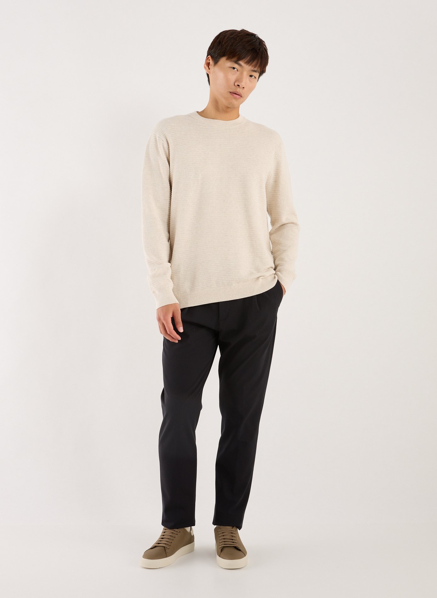 Ribbed cotton jumper NN.07 Beige