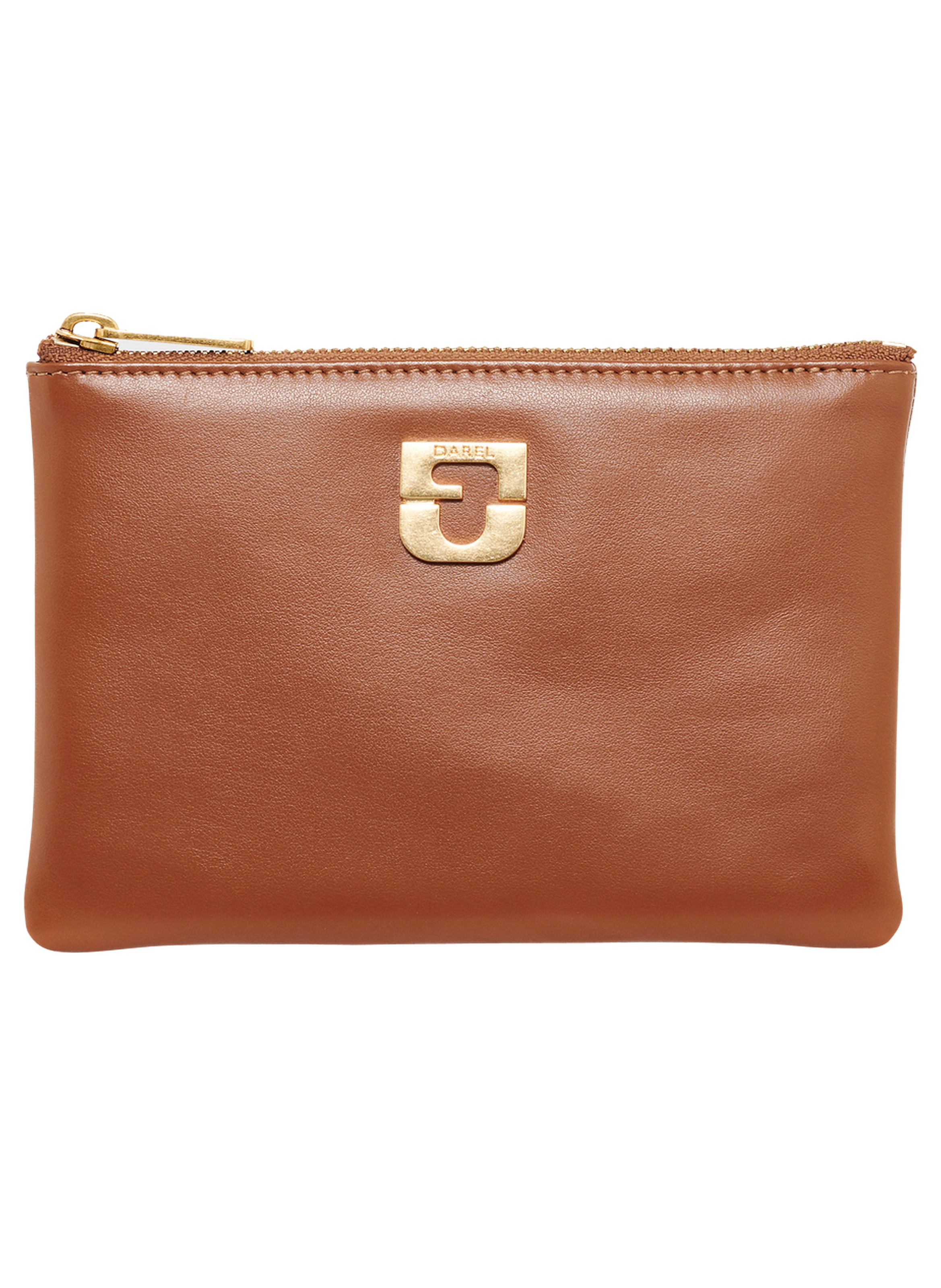 GERARD DAREL Trousse en cuir – pochette Marron