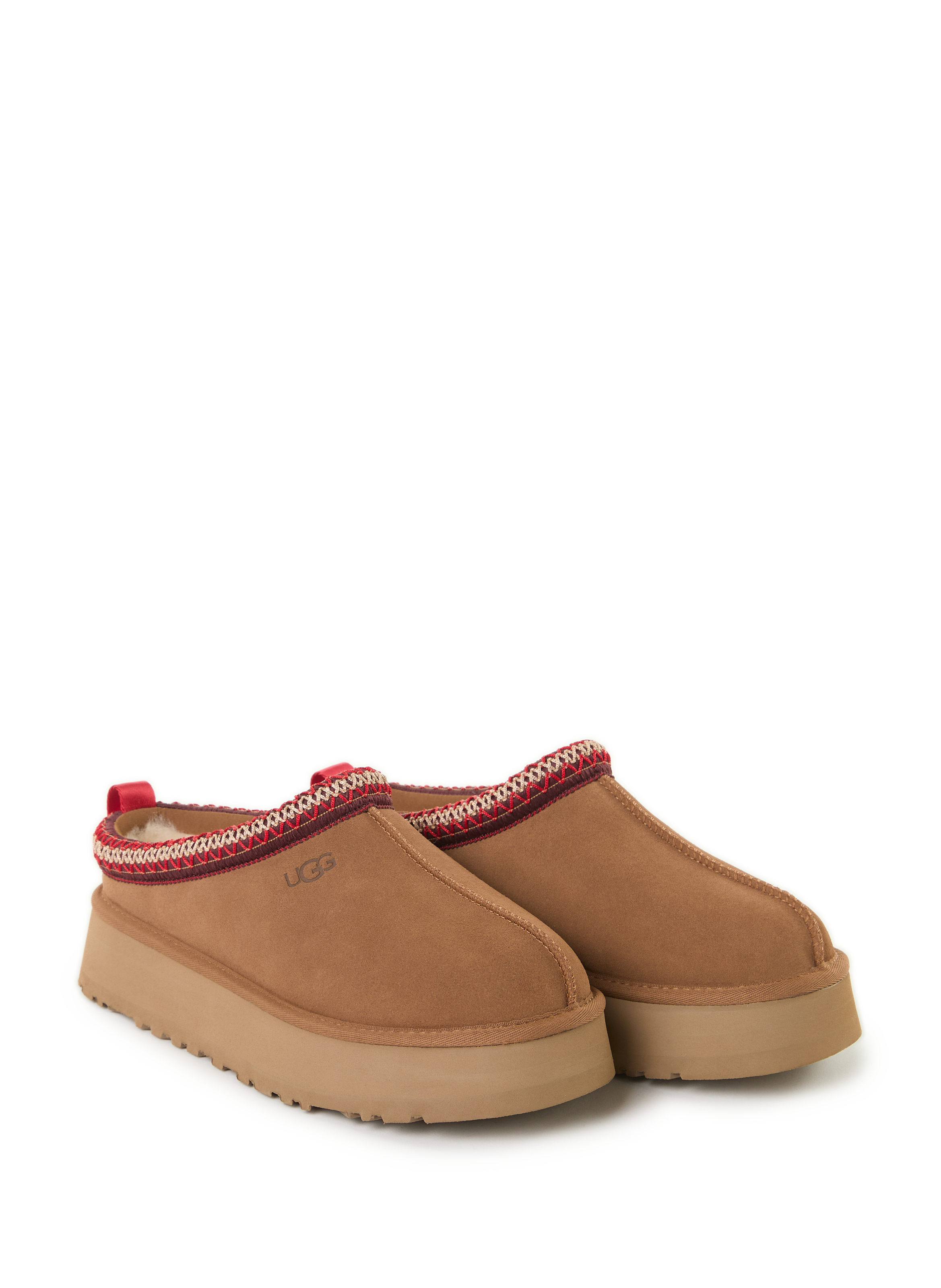 Mixed leather slippers UGG Brown