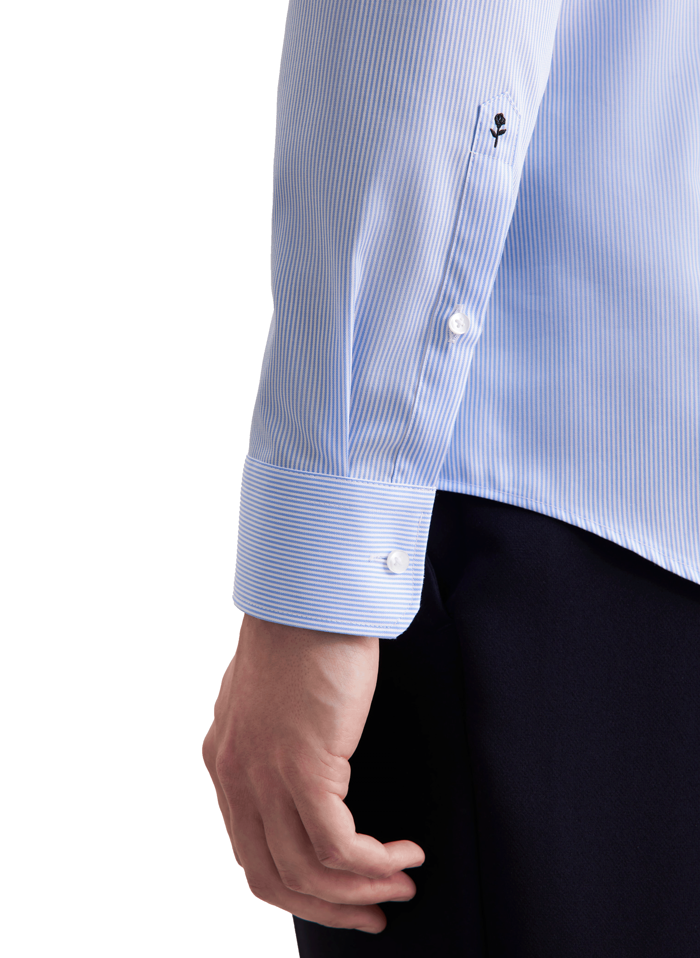 Slim striped cotton shirt SEIDENSTICKER Blue