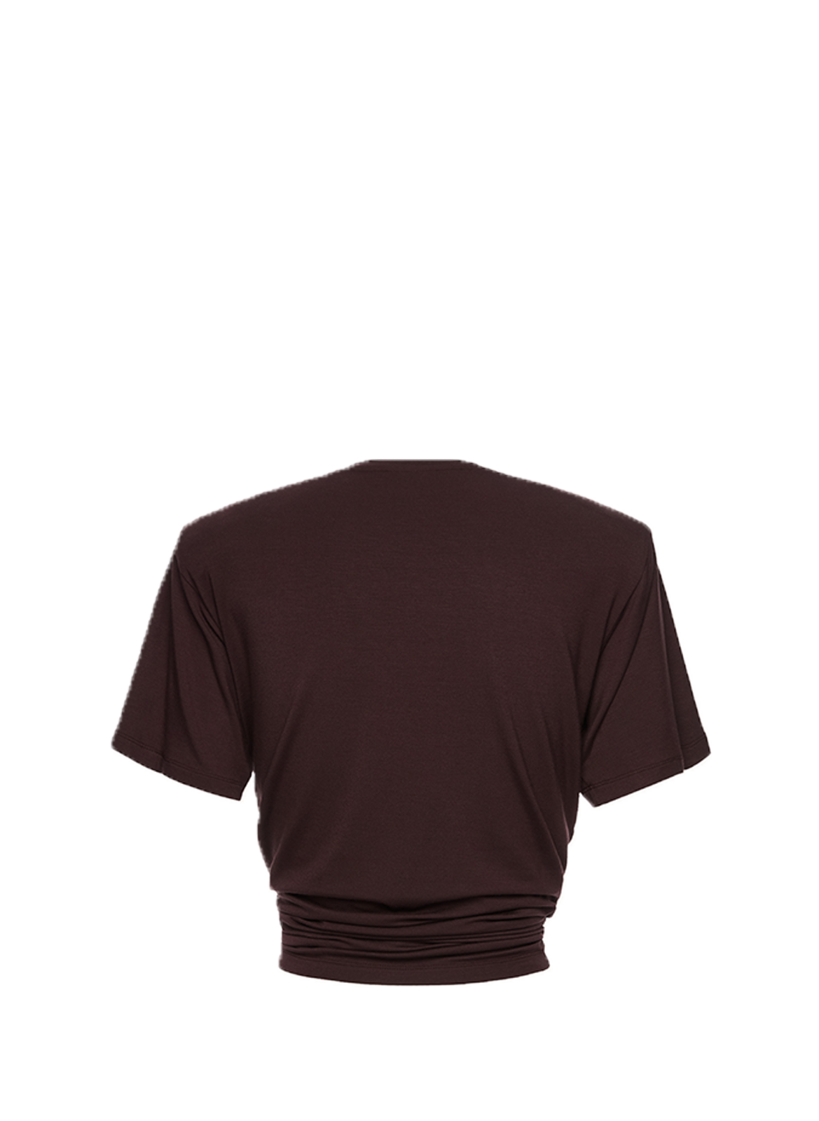 T-shirt cintré noué en coton mélangé MAGDA BUTRYM Marron