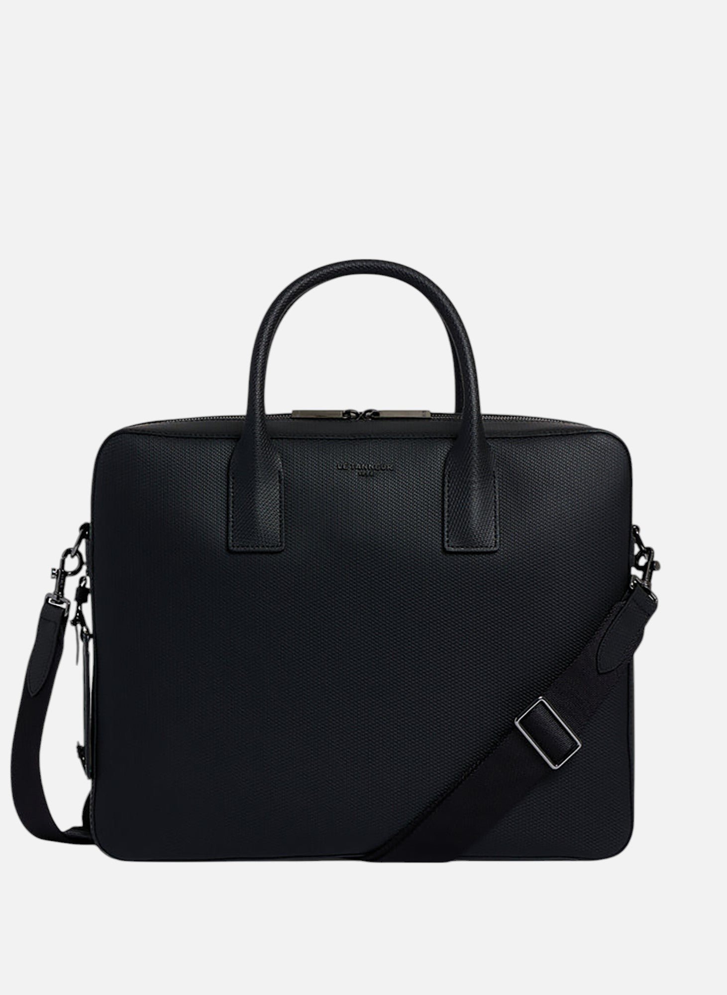 Porte documents 14" emile en cuir signature t LE TANNEUR Noir