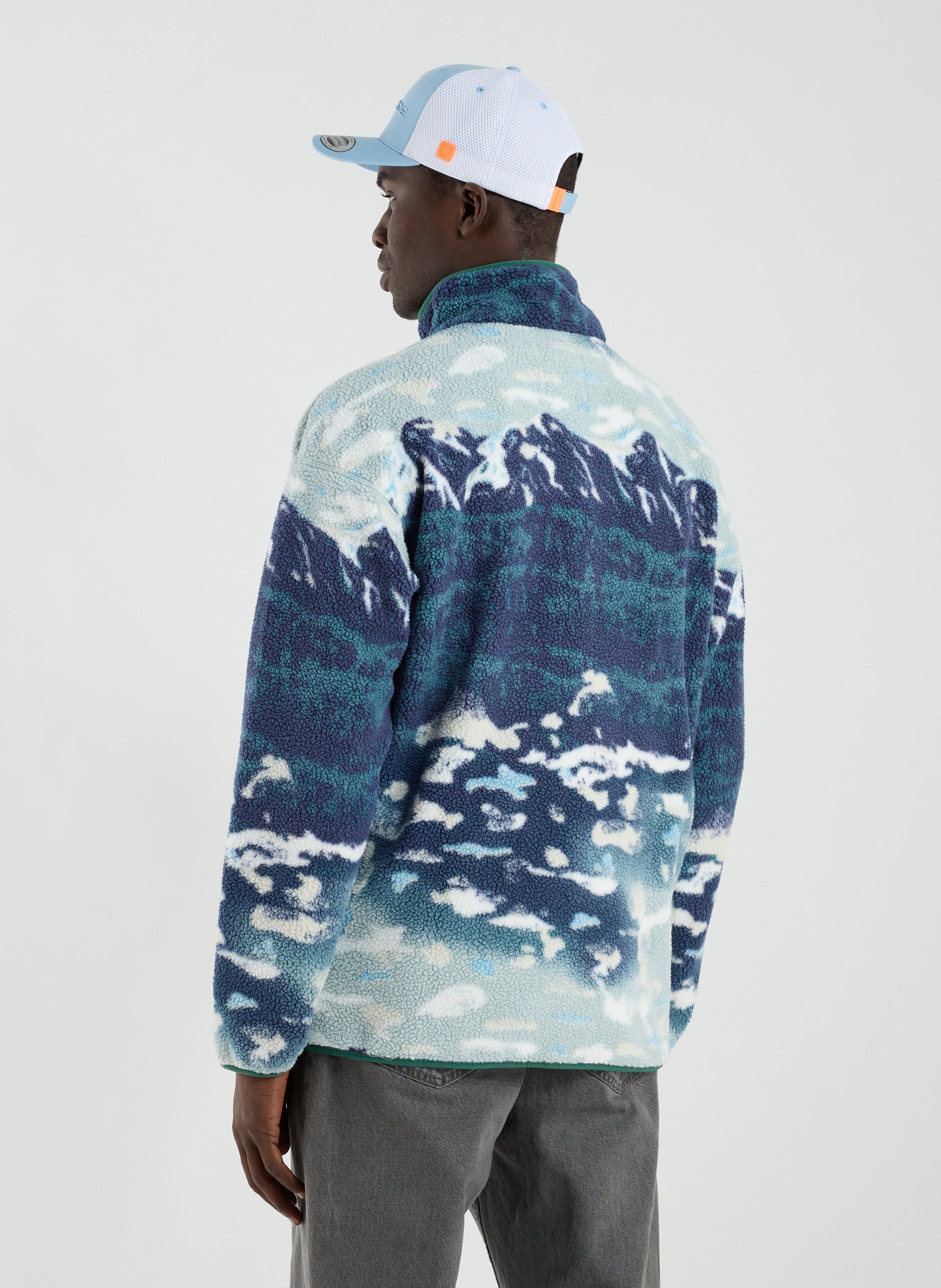 Helvetia printed fleece Blue